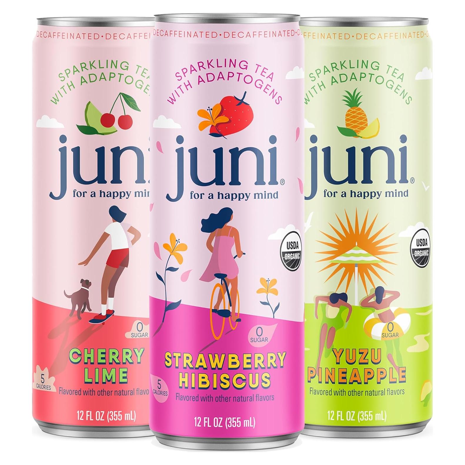 Bebida Espumosa Adaptógena Juni - Paquete Variado 12 Latas 355ml