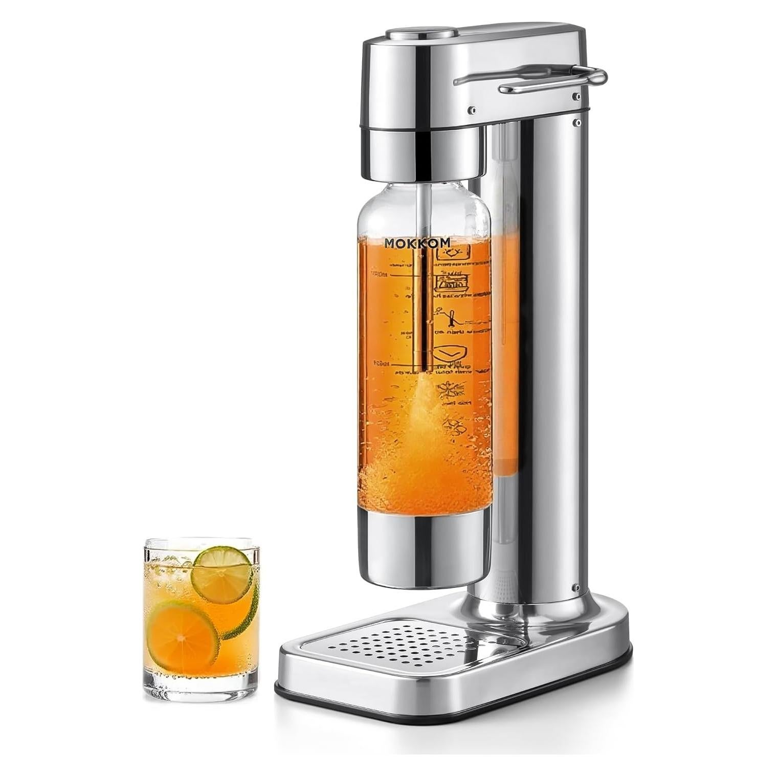 MOKKOM Máquina de Agua Espumosa 1L - Carbonatador Acero Inoxidable