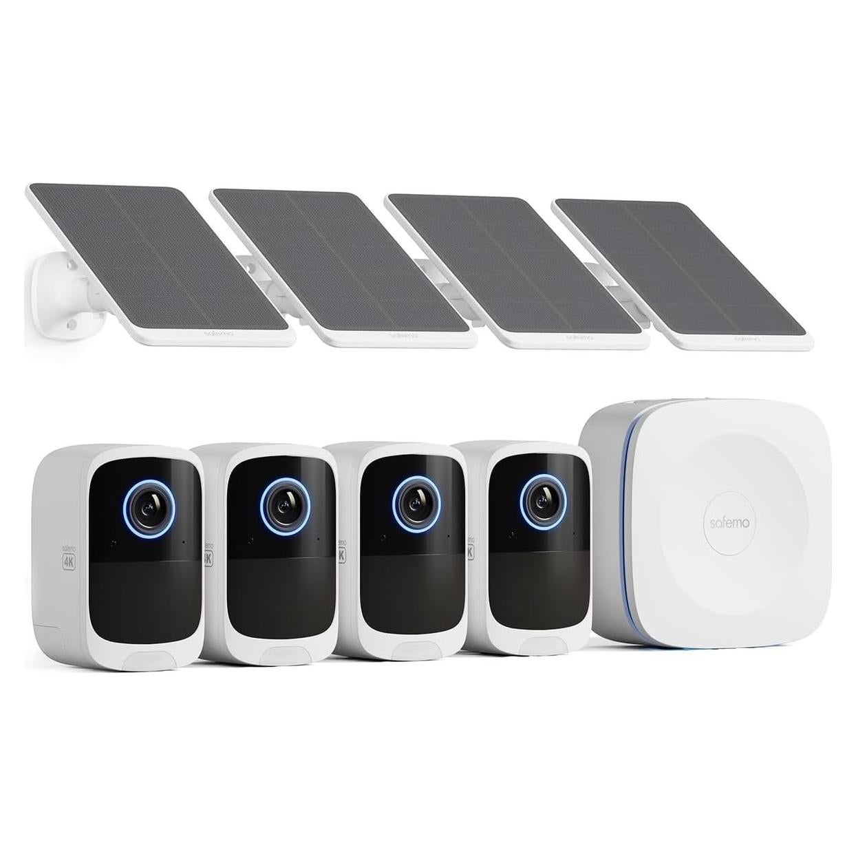 Cámaras de Seguridad Inalámbricas 4K Safemo - Kit de 4 Cámaras