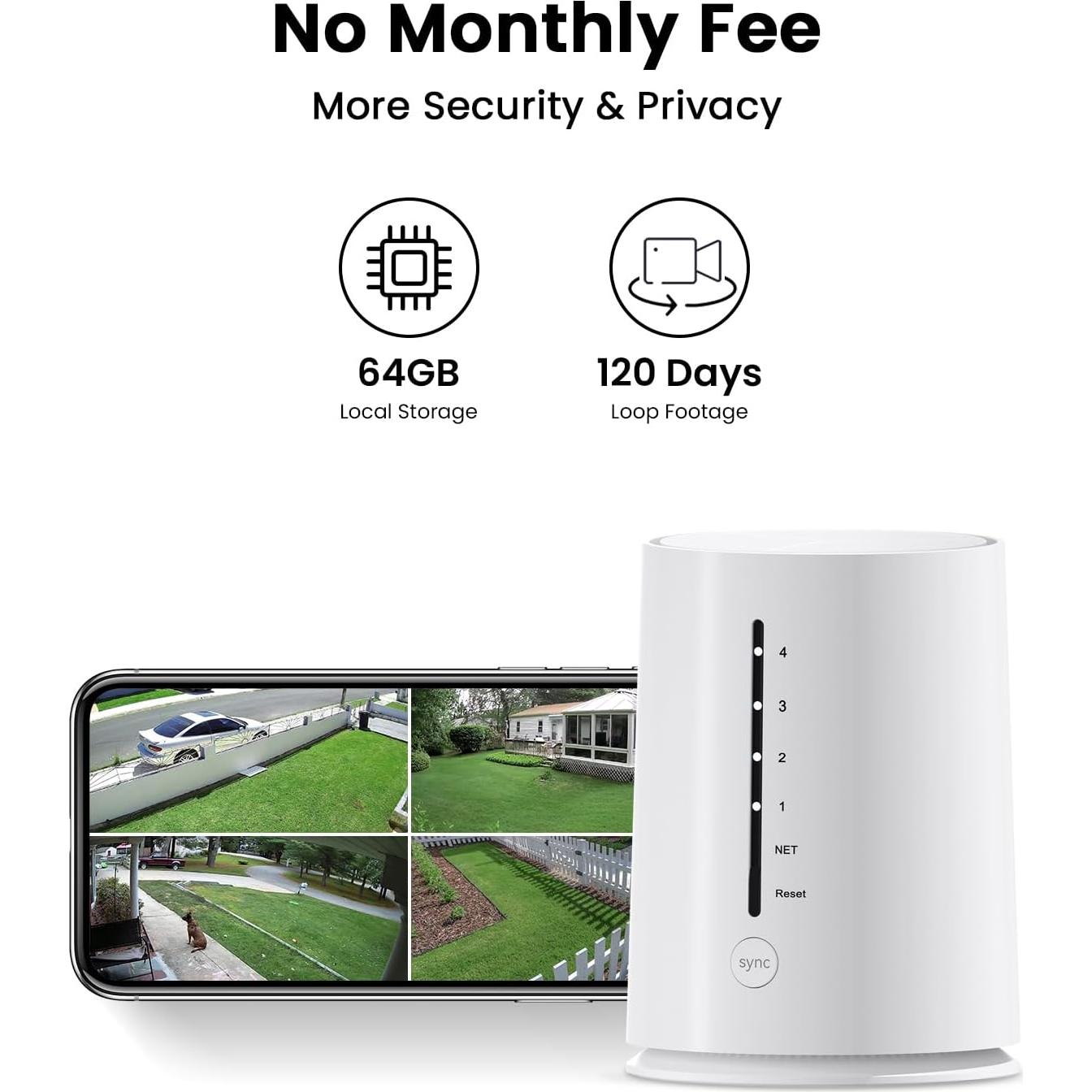 Cámara de Seguridad Inalámbrica Solar ARCCTV Q4, 4MP, 4 Cámaras, Visión Nocturna HD, 64GB