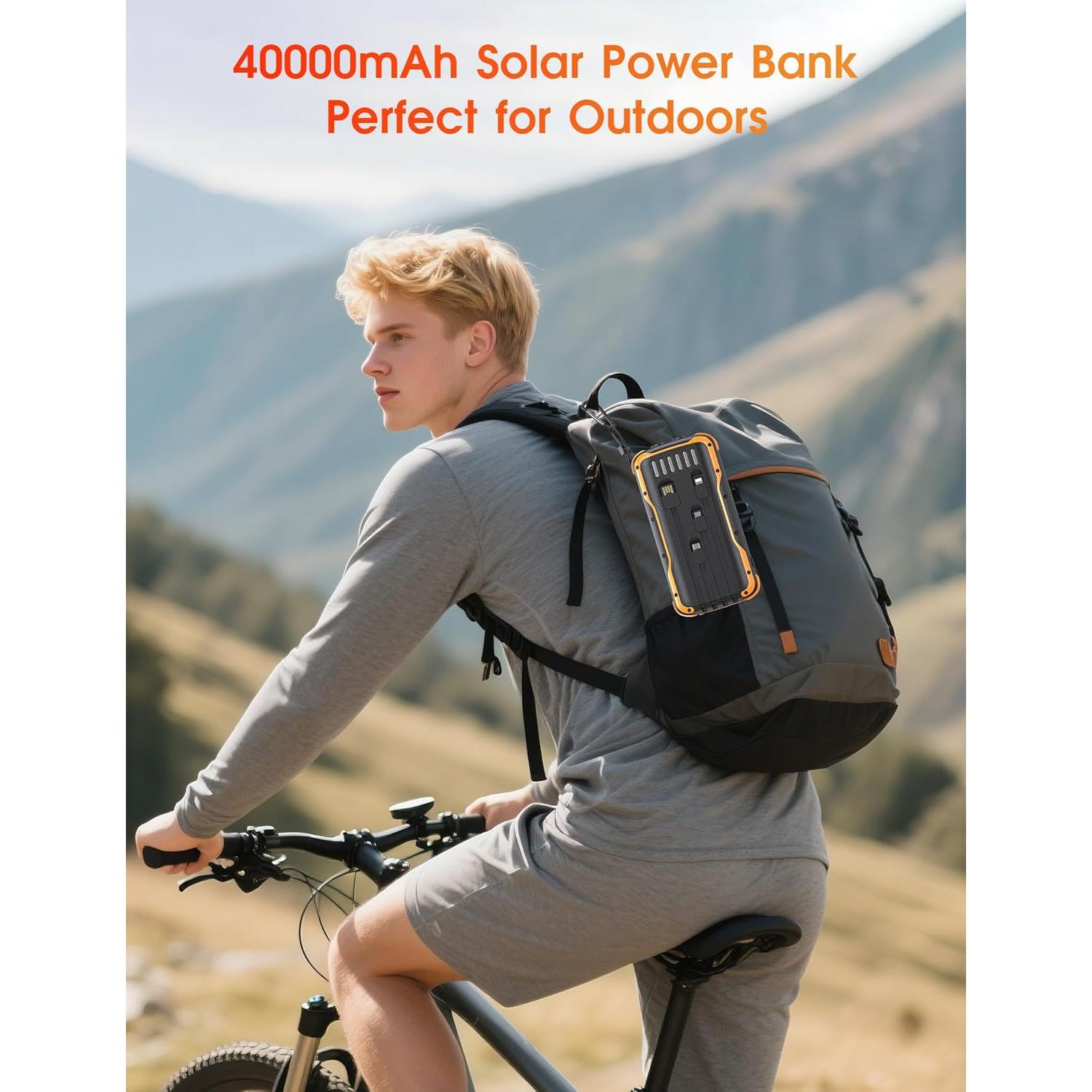 Banco de Energía Solar 40000mAh SOXONO Carga Rápida 20W