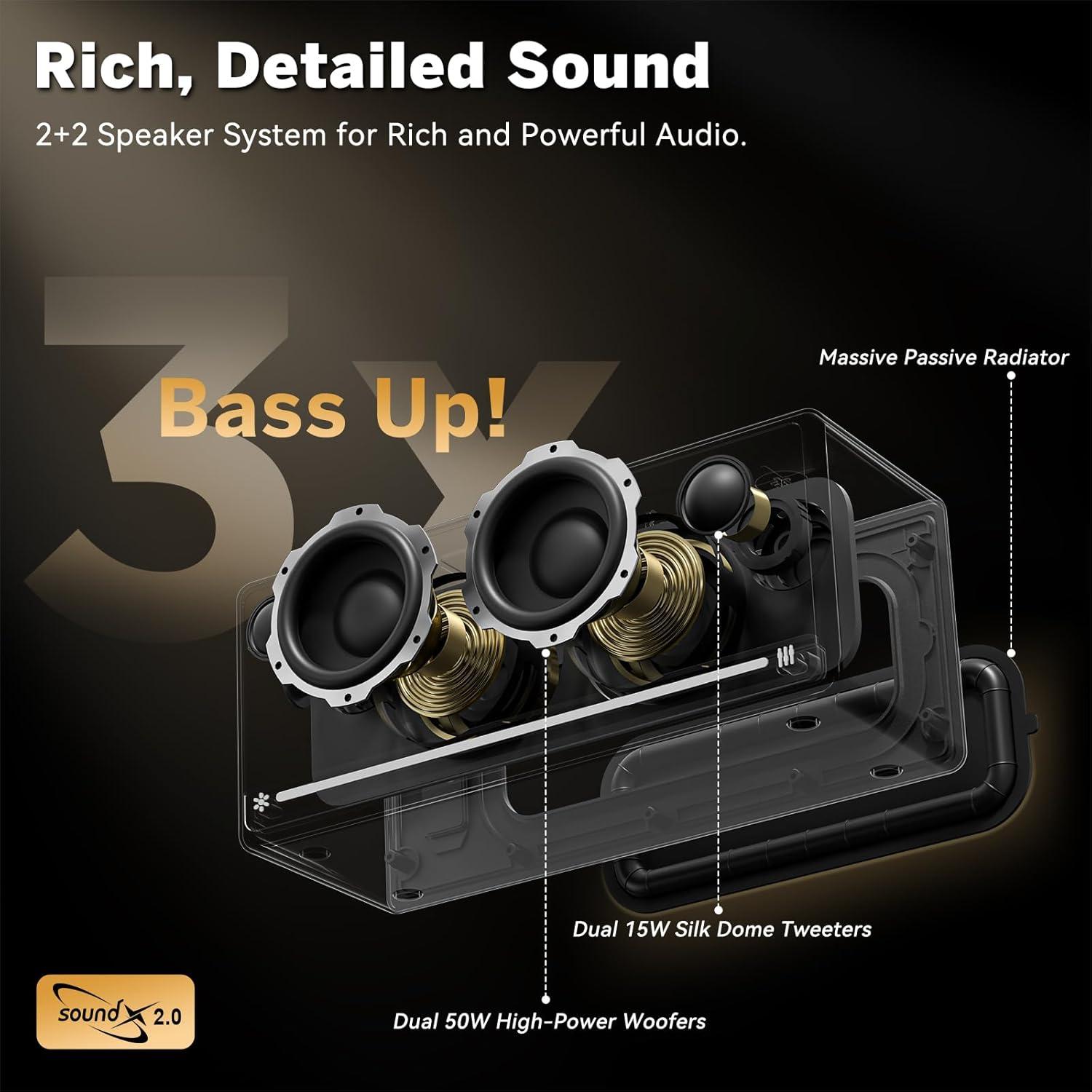 Altavoz Bluetooth Stage GoFree Max 80W IP67 Portátil con Bajo