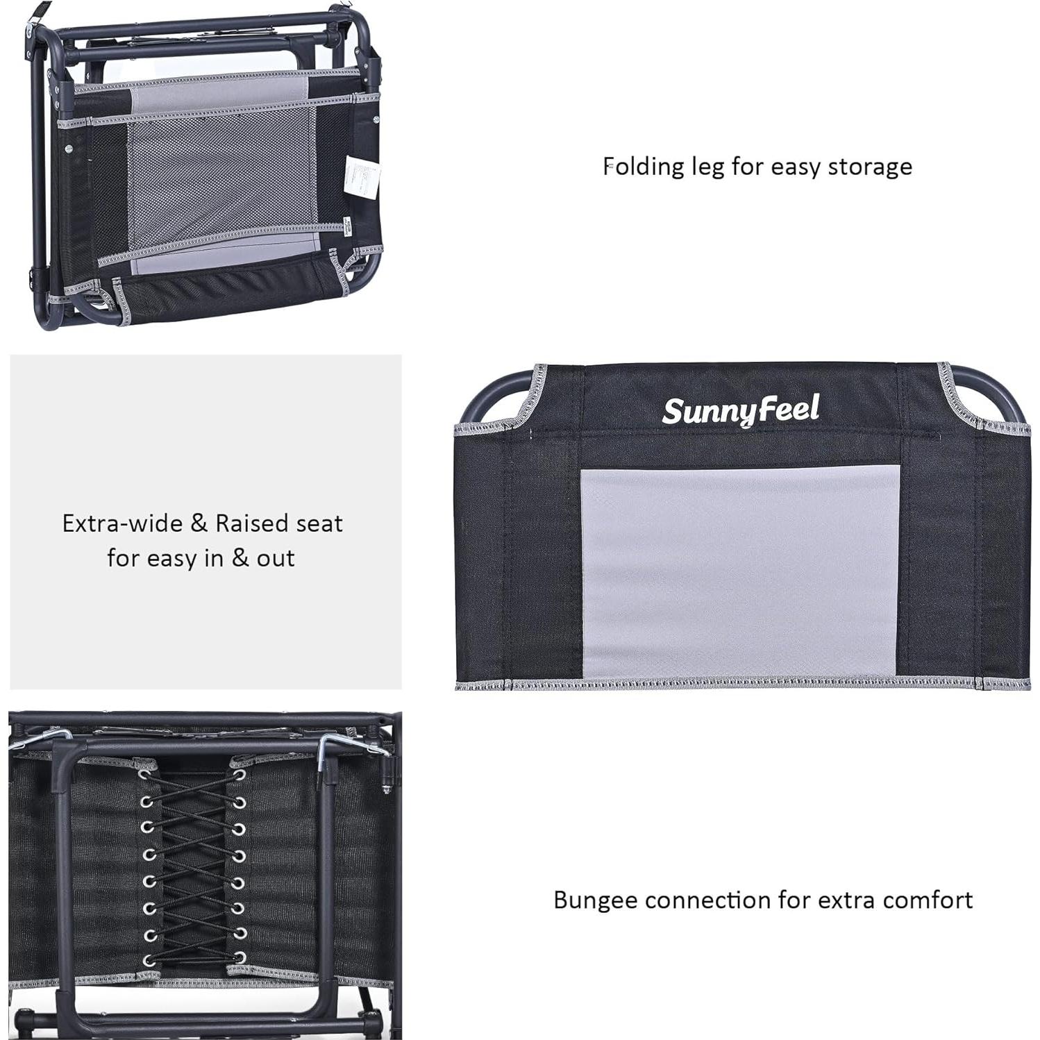 Asiento de Estadio SUNNYFEEL Extra Ancho con Respaldo 50.8 cm