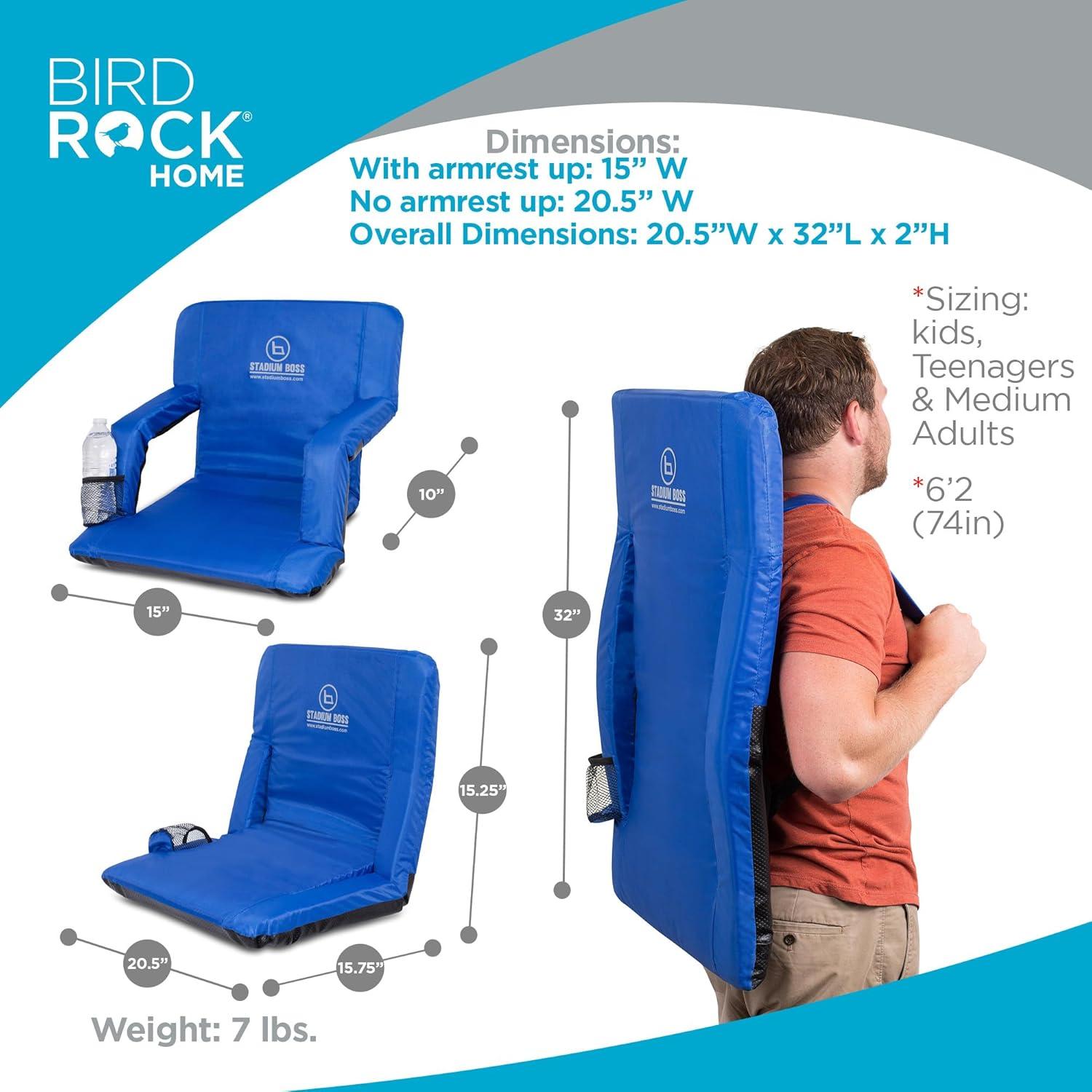 Silla Reclinable de Estadio Stadium Boss Acolchada Azul - 6 Posiciones