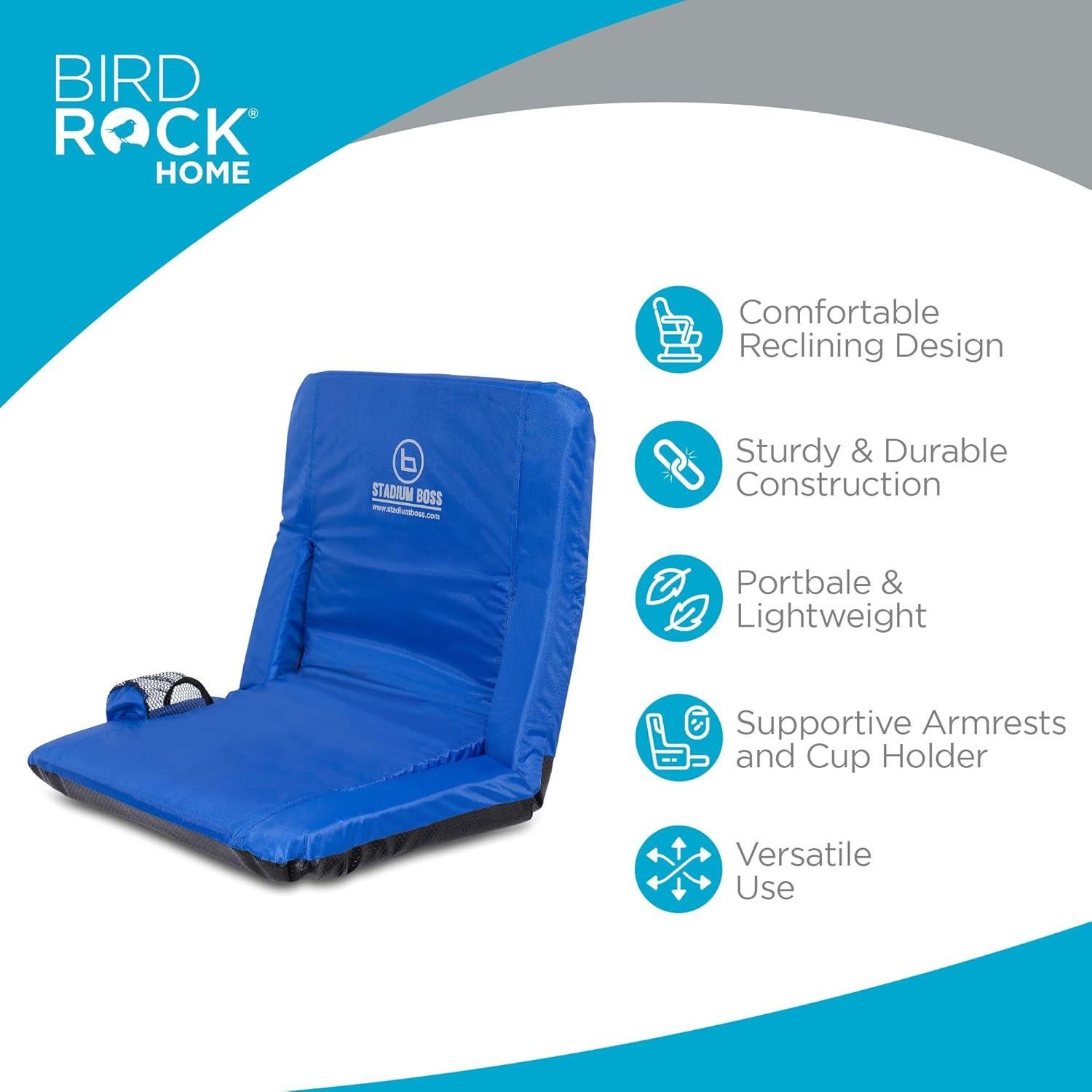 Silla Reclinable de Estadio Stadium Boss Acolchada Azul - 6 Posiciones