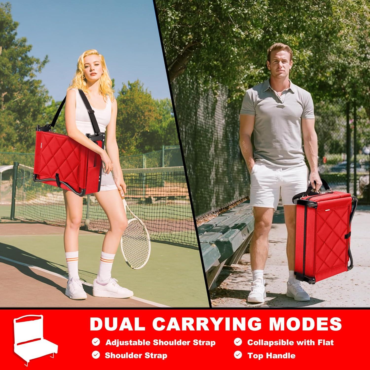 Silla de Estadio Plegable Kaganoon con Cojín Acolchado Rojo