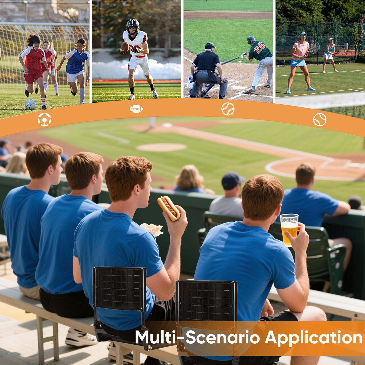 Asiento de Estadio Acolchado Veook DHKTY - Respaldo Ajustable, Portavasos, 3.2 kg