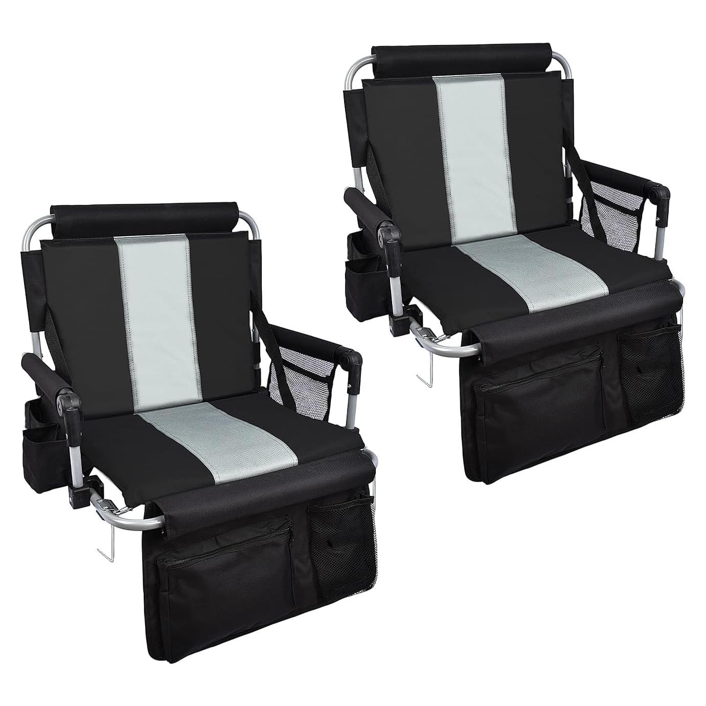 Asiento de Estadio AOOXIMI Plegable con Reposabrazos y Cojín