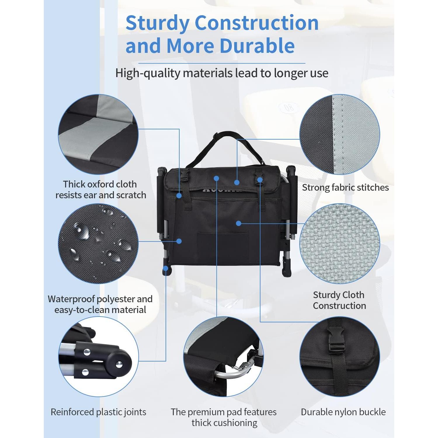 Asiento de Estadio AOOXIMI Plegable con Reposabrazos y Cojín