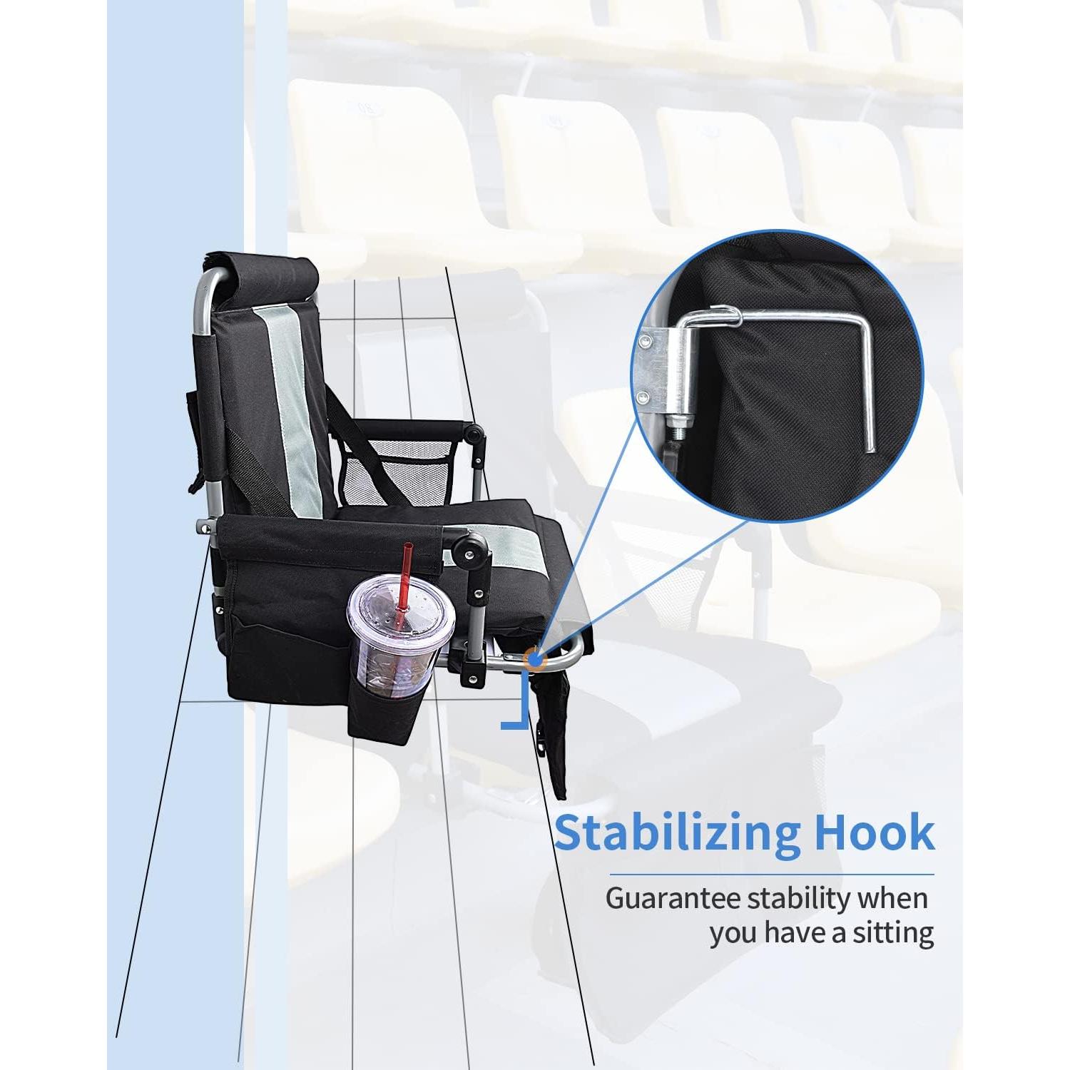 Asiento de Estadio AOOXIMI Plegable con Reposabrazos y Cojín
