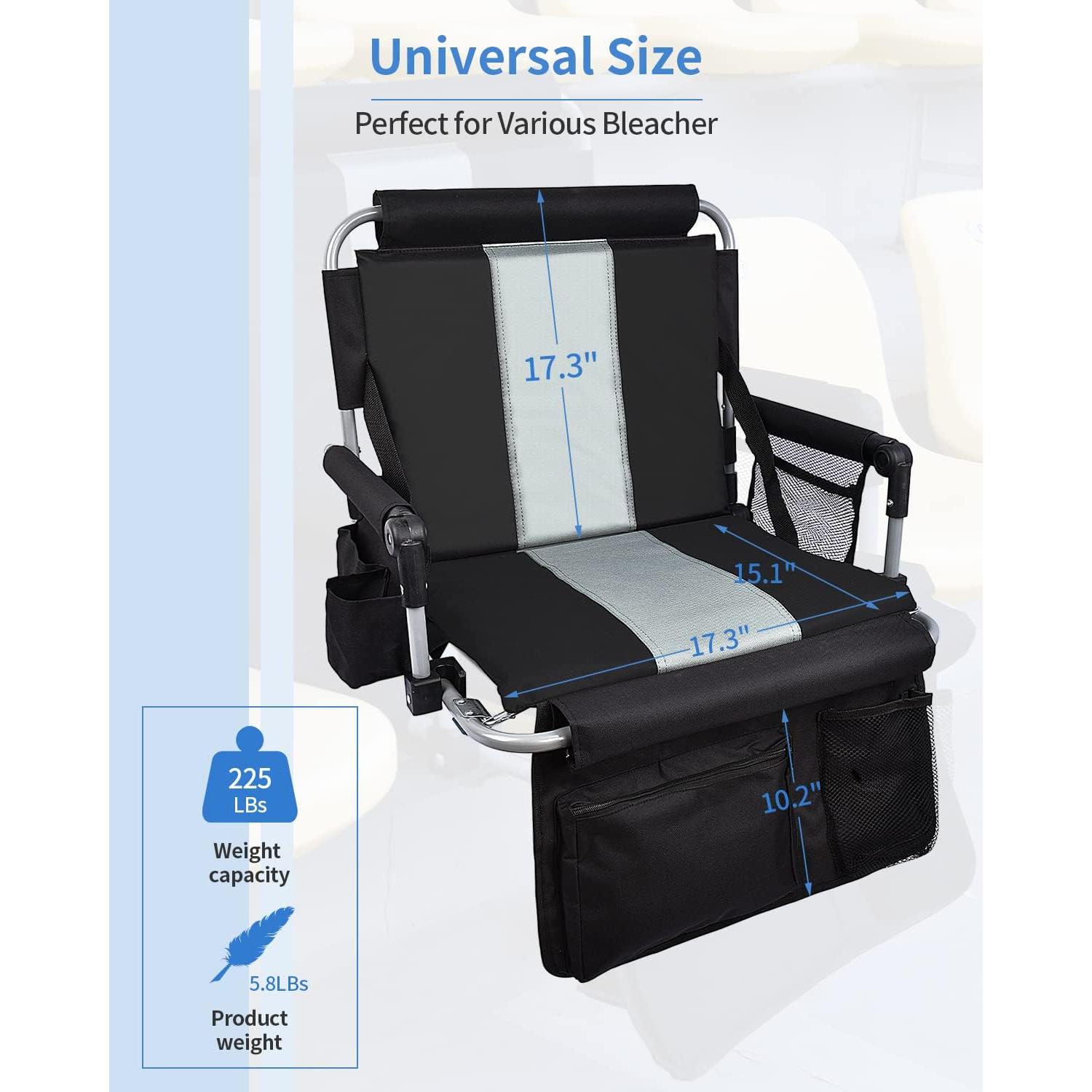 Asiento de Estadio AOOXIMI Plegable con Reposabrazos y Cojín