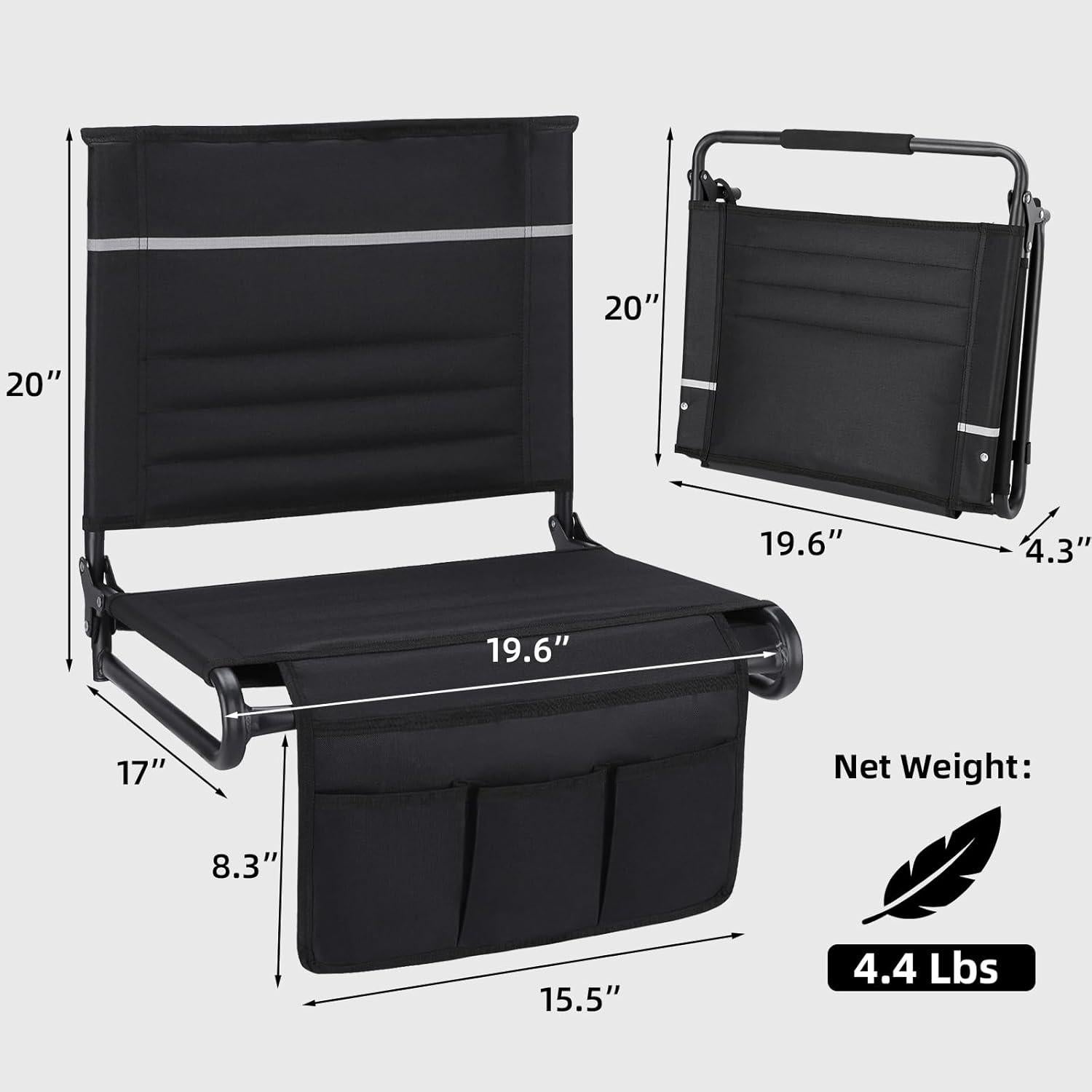 Asientos de Estadio Dodometrek con Respaldo y Cojín - 2 Pcs