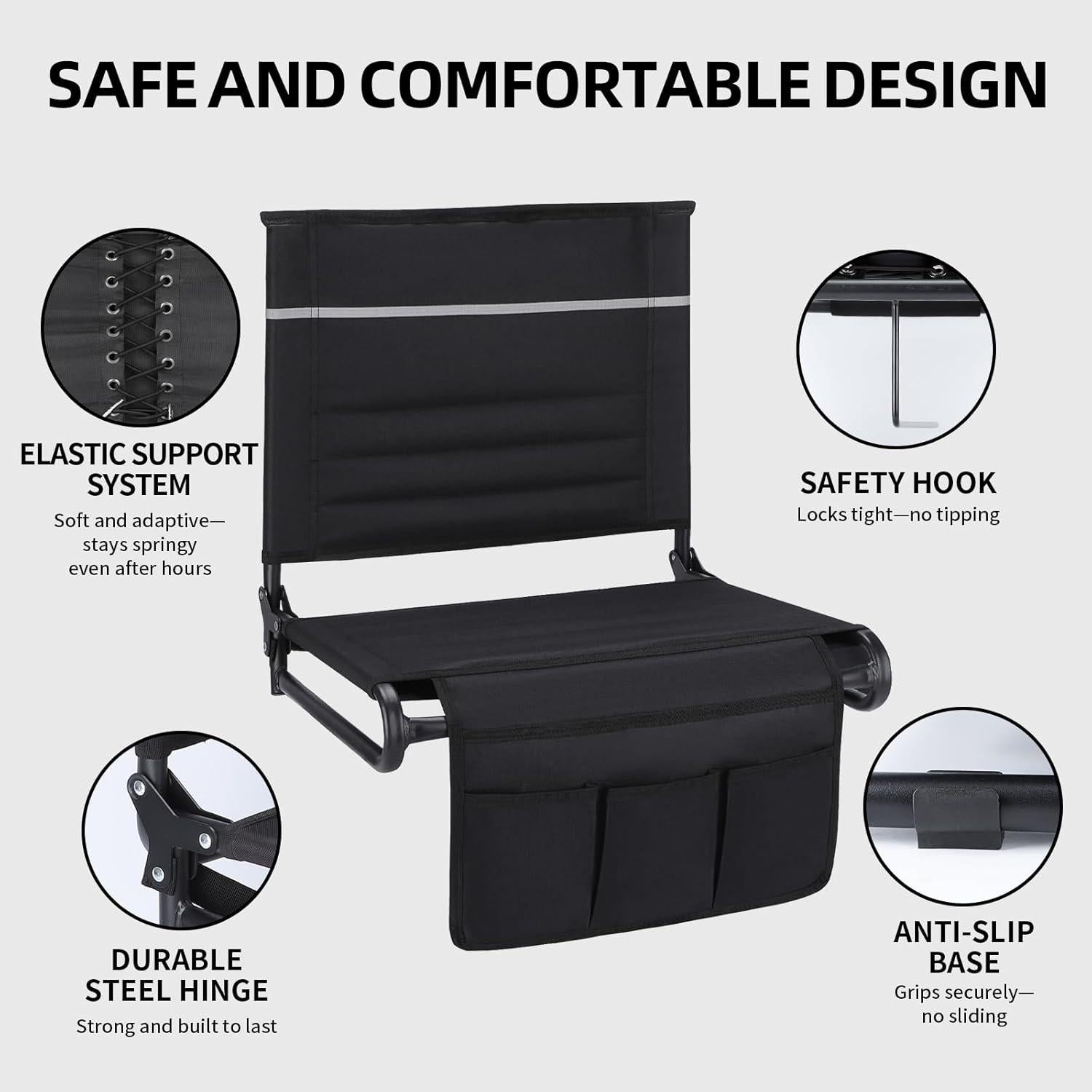Asientos de Estadio Dodometrek con Respaldo y Cojín - 2 Pcs