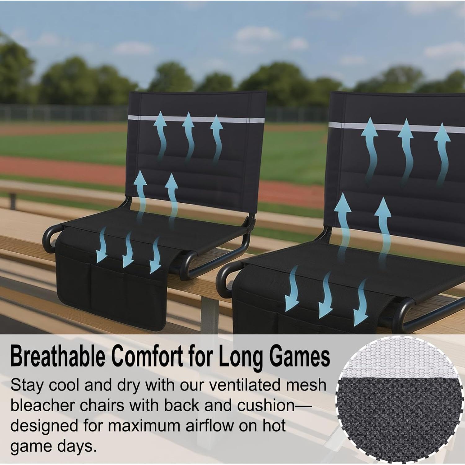 Asientos de Estadio Dodometrek con Respaldo y Cojín - 2 Pcs