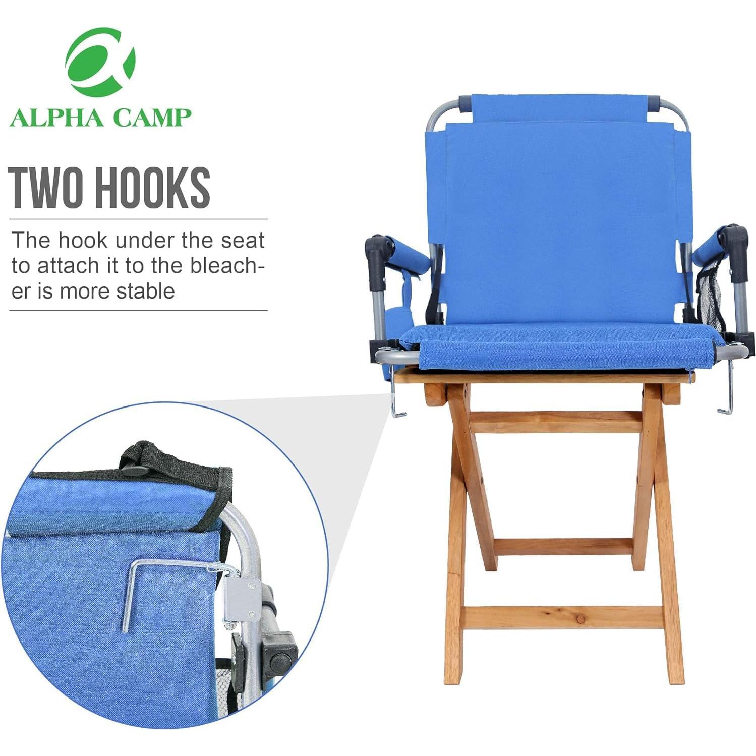 Silla Plegable Acolchada ALPHA CAMP Azul con Reposabrazos