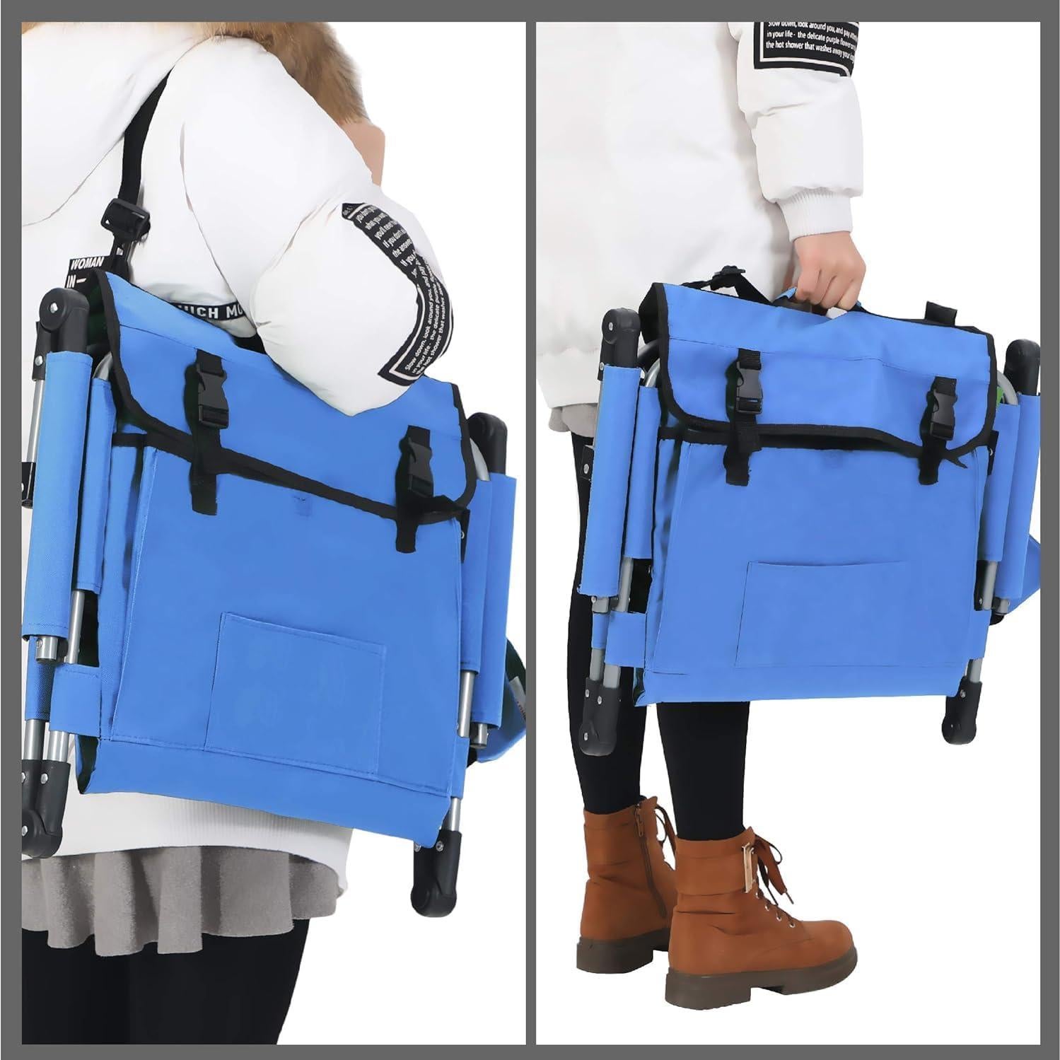 Silla Plegable Acolchada ALPHA CAMP Azul con Reposabrazos