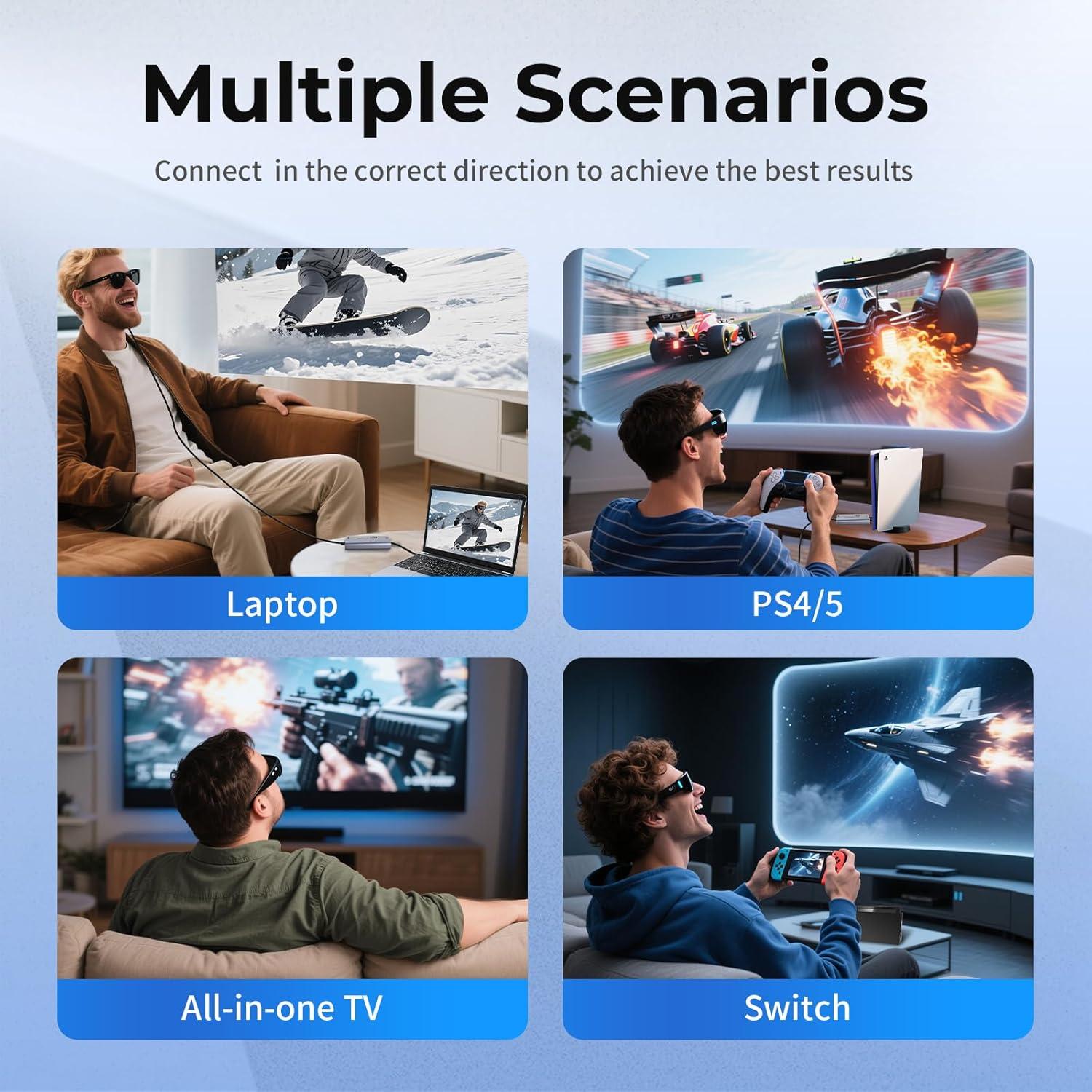 Adaptador HDMI a USB-C Guermok 4K 60Hz para Gafas AR