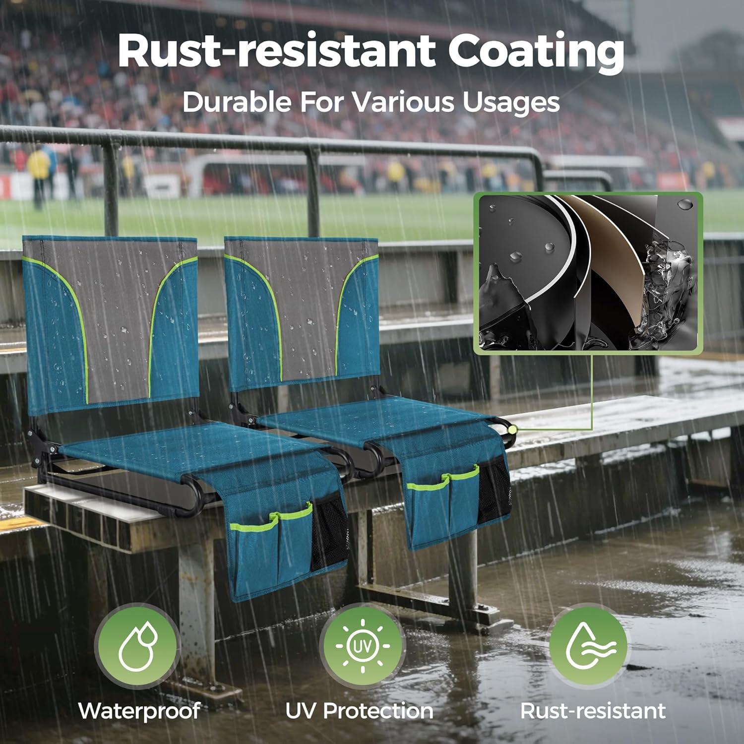 Silla de Estadio Plegable GREEN PARTY Extra Ancha 50.8 cm