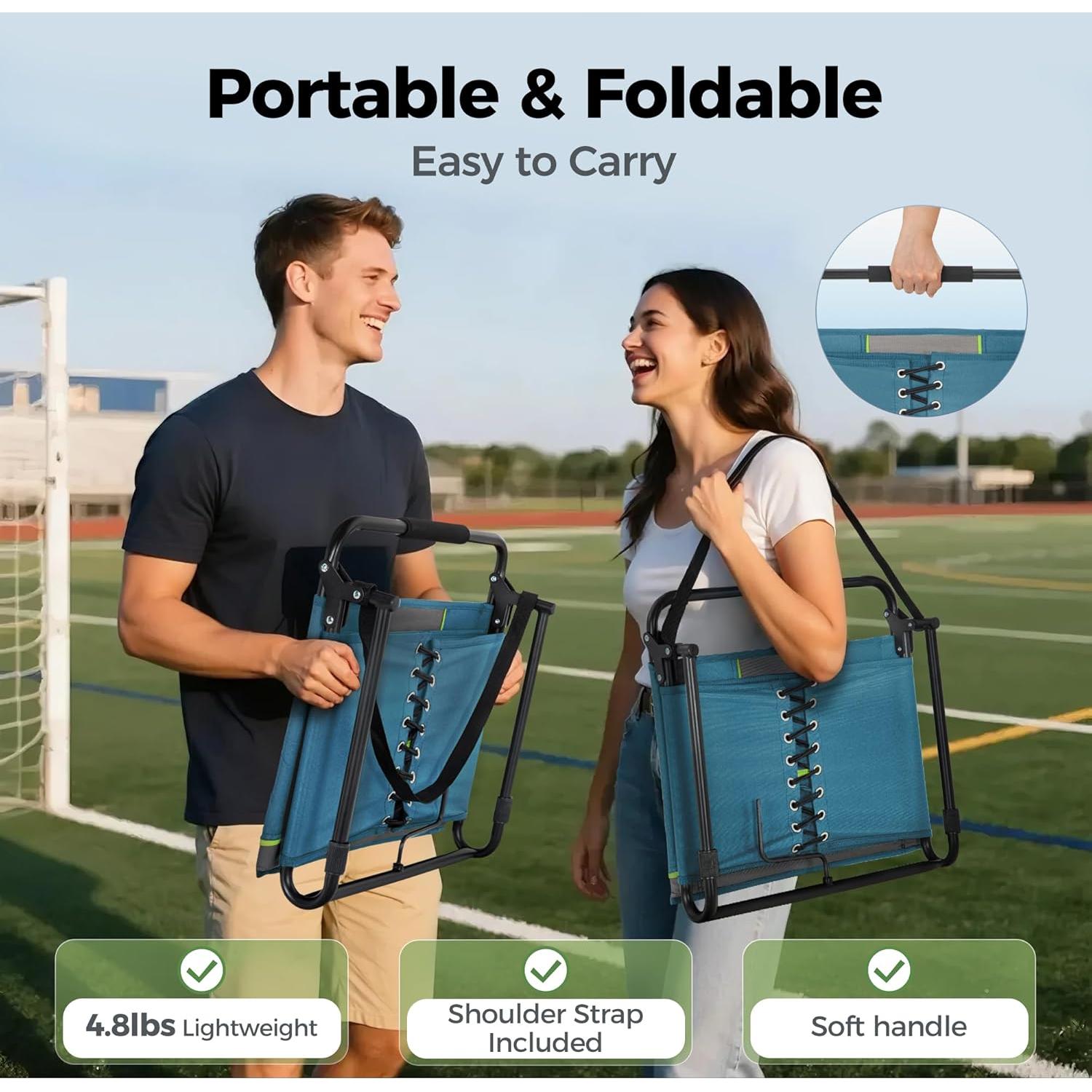 Silla de Estadio Plegable GREEN PARTY Extra Ancha 50.8 cm