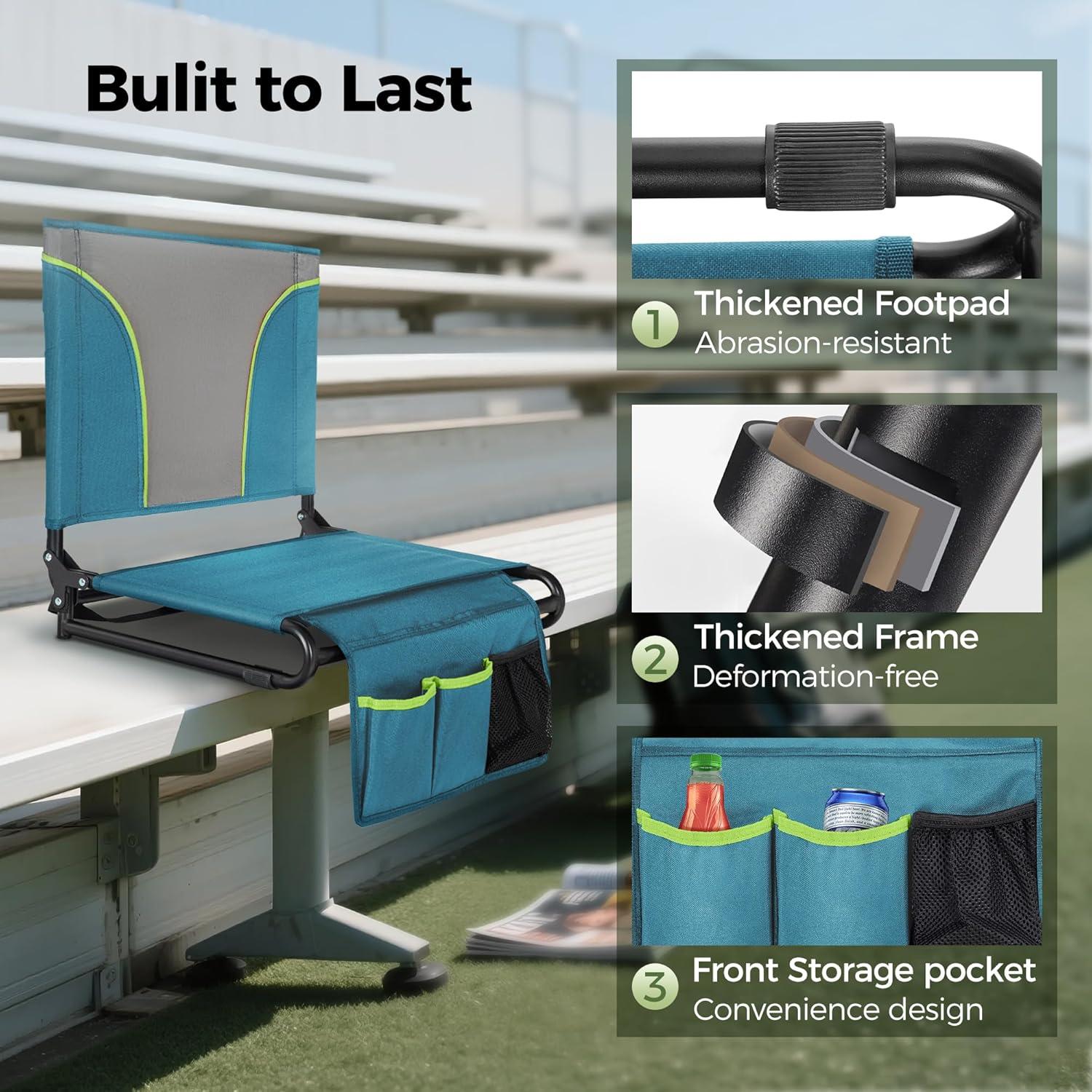 Silla de Estadio Plegable GREEN PARTY Extra Ancha 50.8 cm