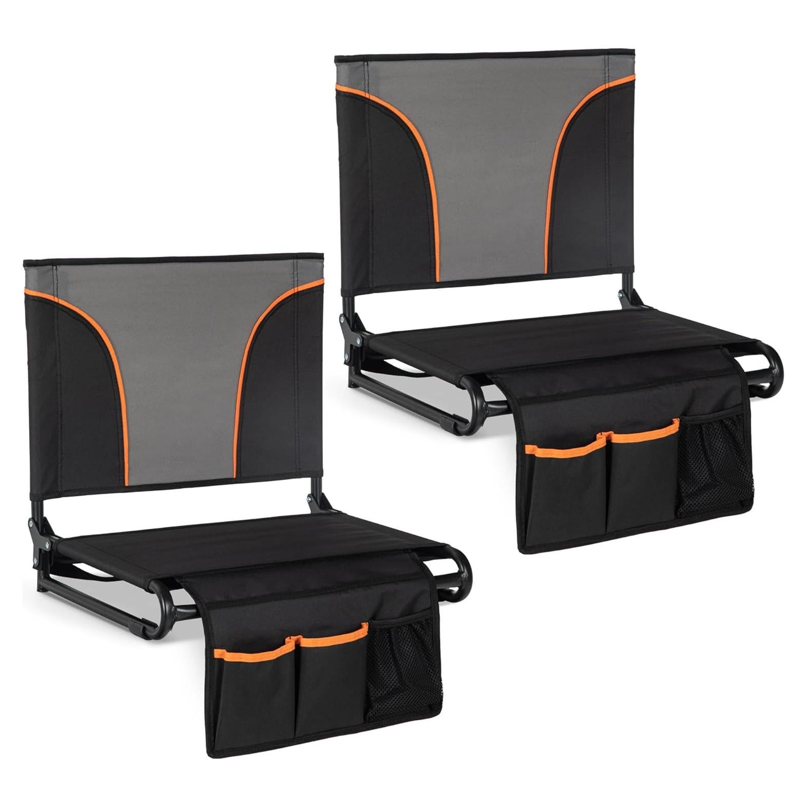 Sillas Plegables LET'S CAMP 2 Pack, Ligeras y Cómodas, Negro