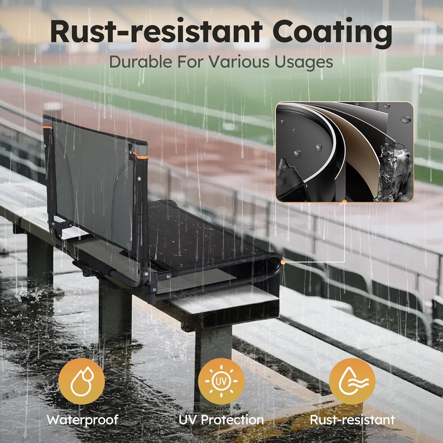 Sillas Plegables LET'S CAMP 2 Pack, Ligeras y Cómodas, Negro