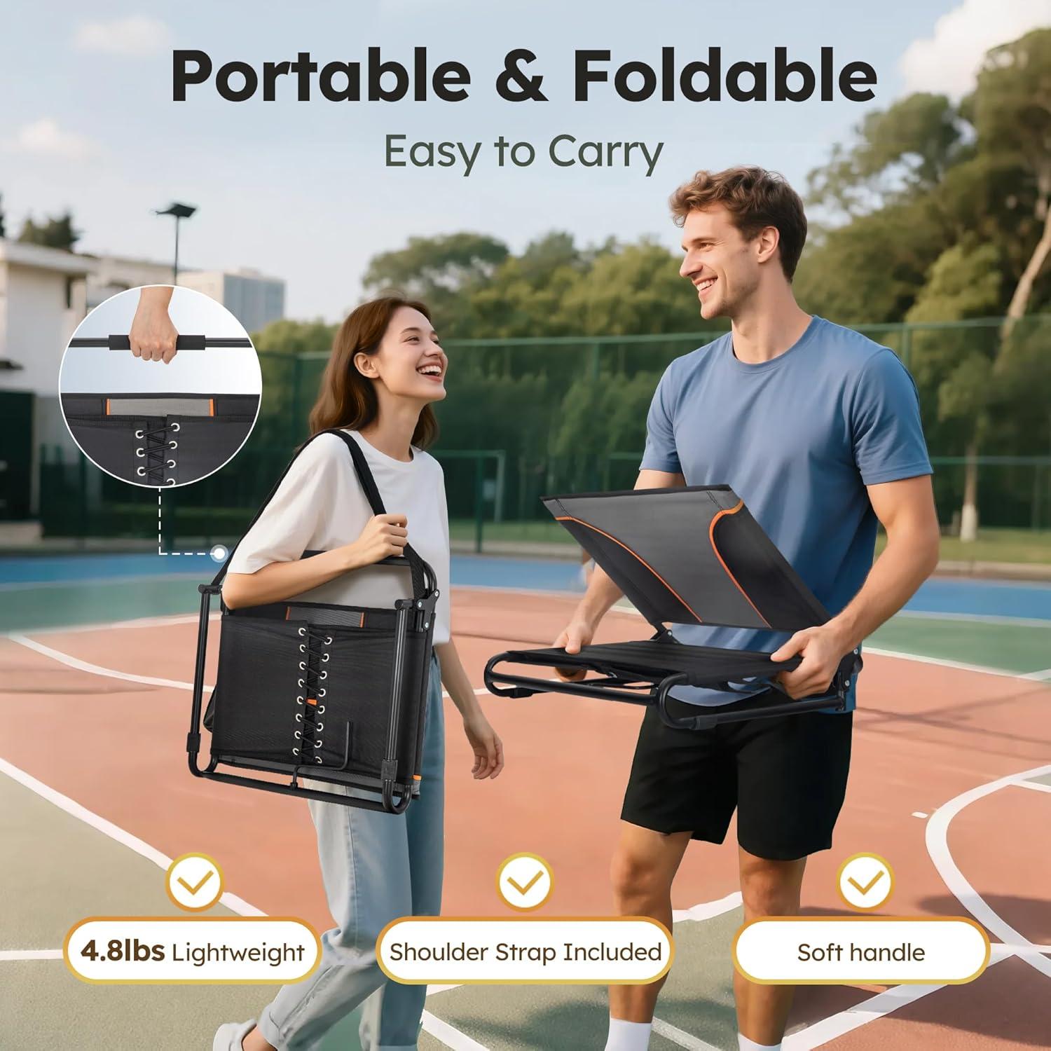 Sillas Plegables LET'S CAMP 2 Pack, Ligeras y Cómodas, Negro