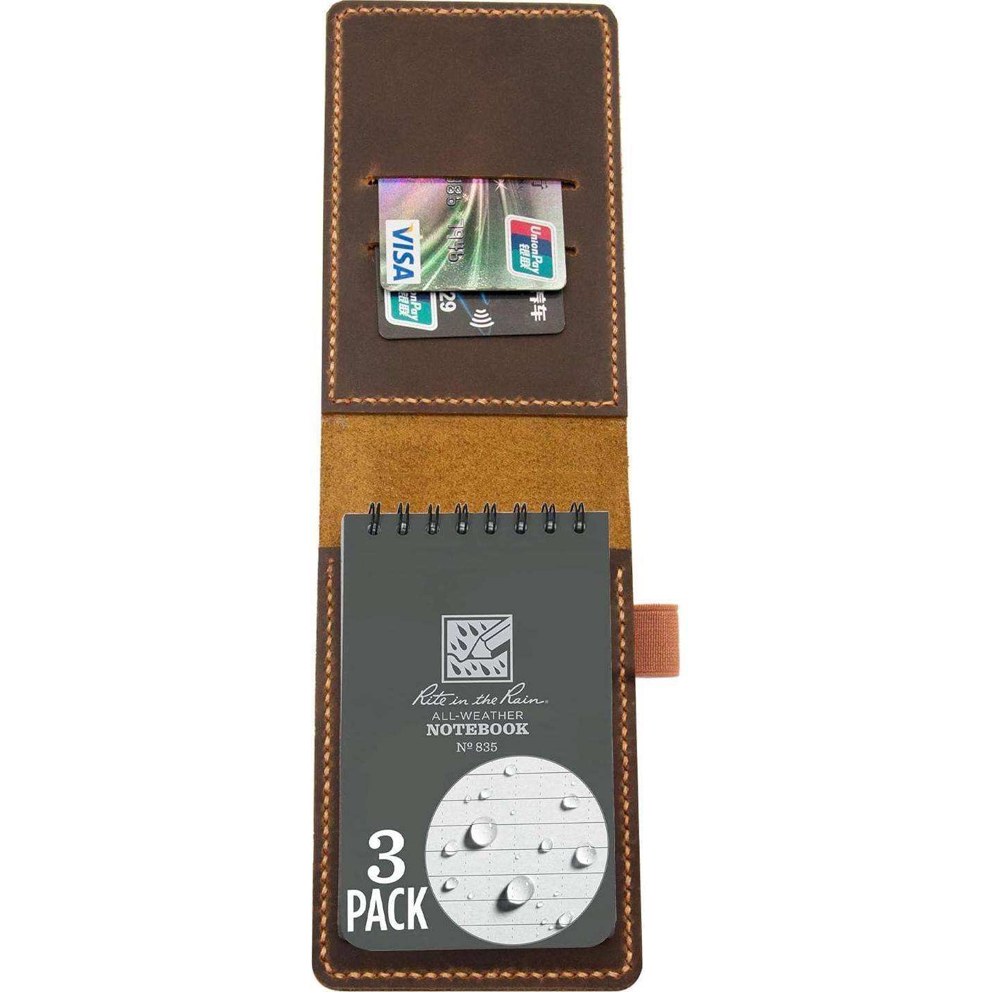 Cubierta de Cuaderno de Cuero Genuino Rite In The Rain 3x5"