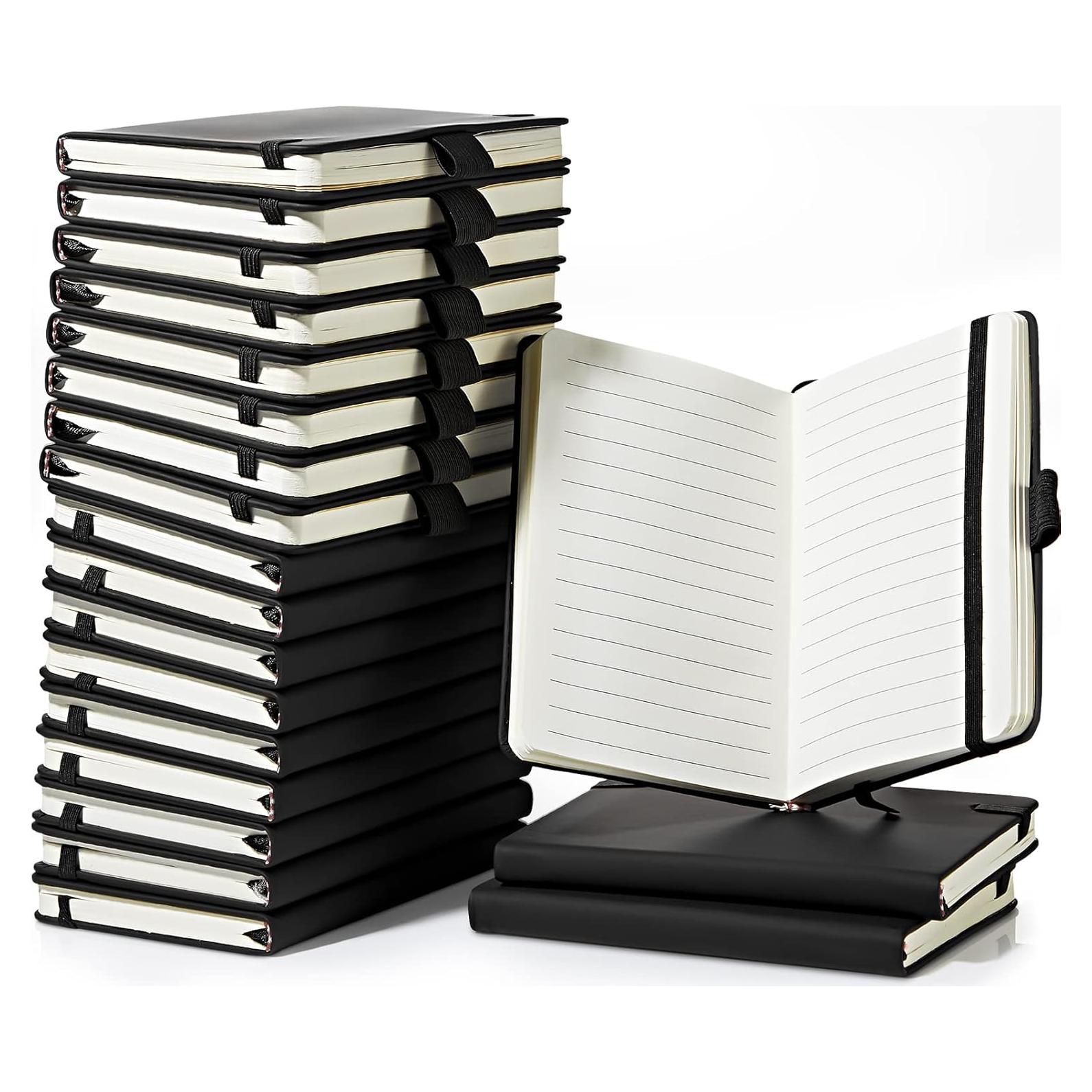 20 Cuadernos de Bolsillo A6 Laumoi Tapa Dura Negro 100gsm