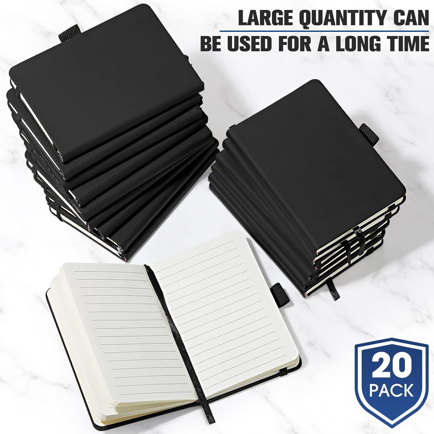 20 Cuadernos de Bolsillo A6 Laumoi Tapa Dura Negro 100gsm
