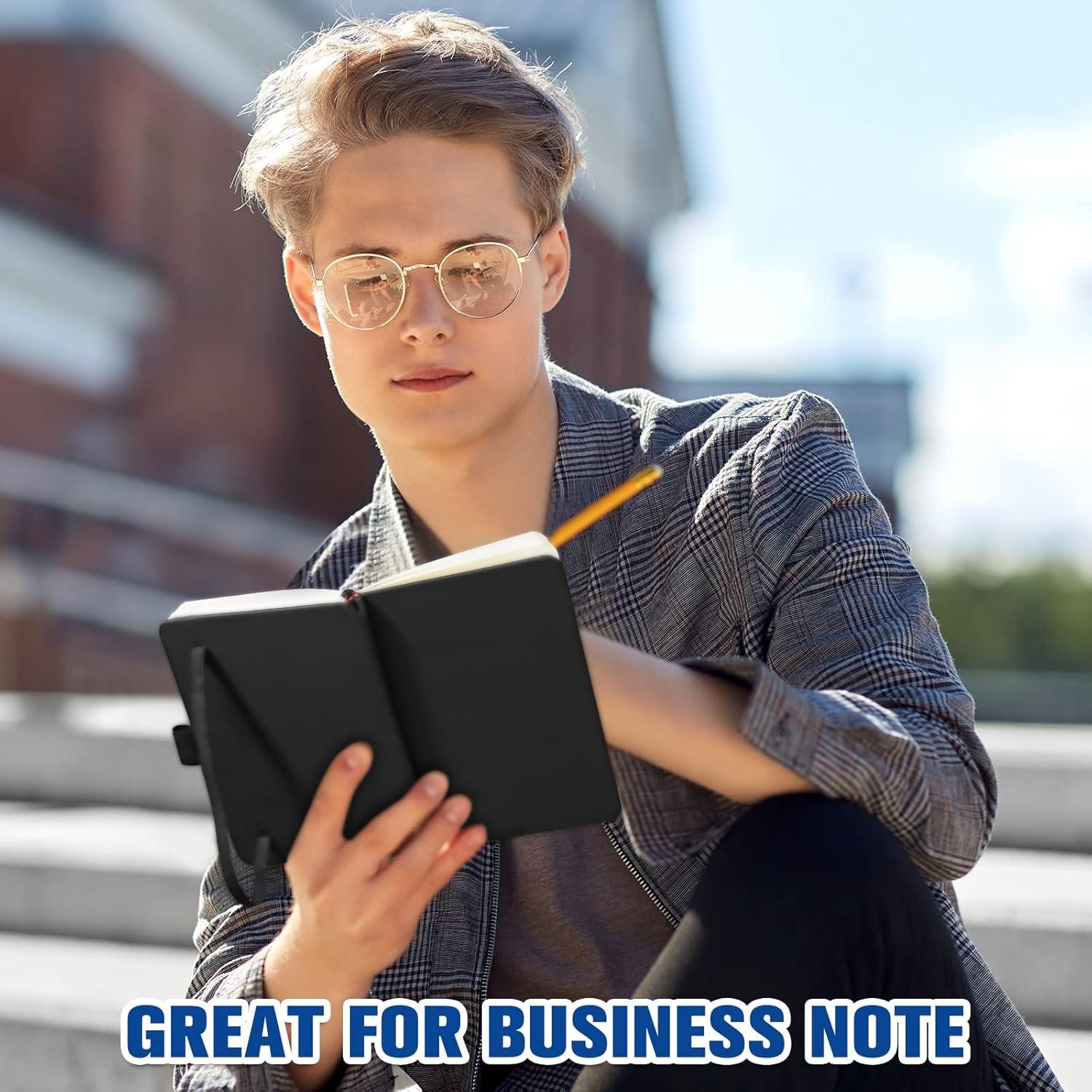 20 Cuadernos de Bolsillo A6 Laumoi Tapa Dura Negro 100gsm