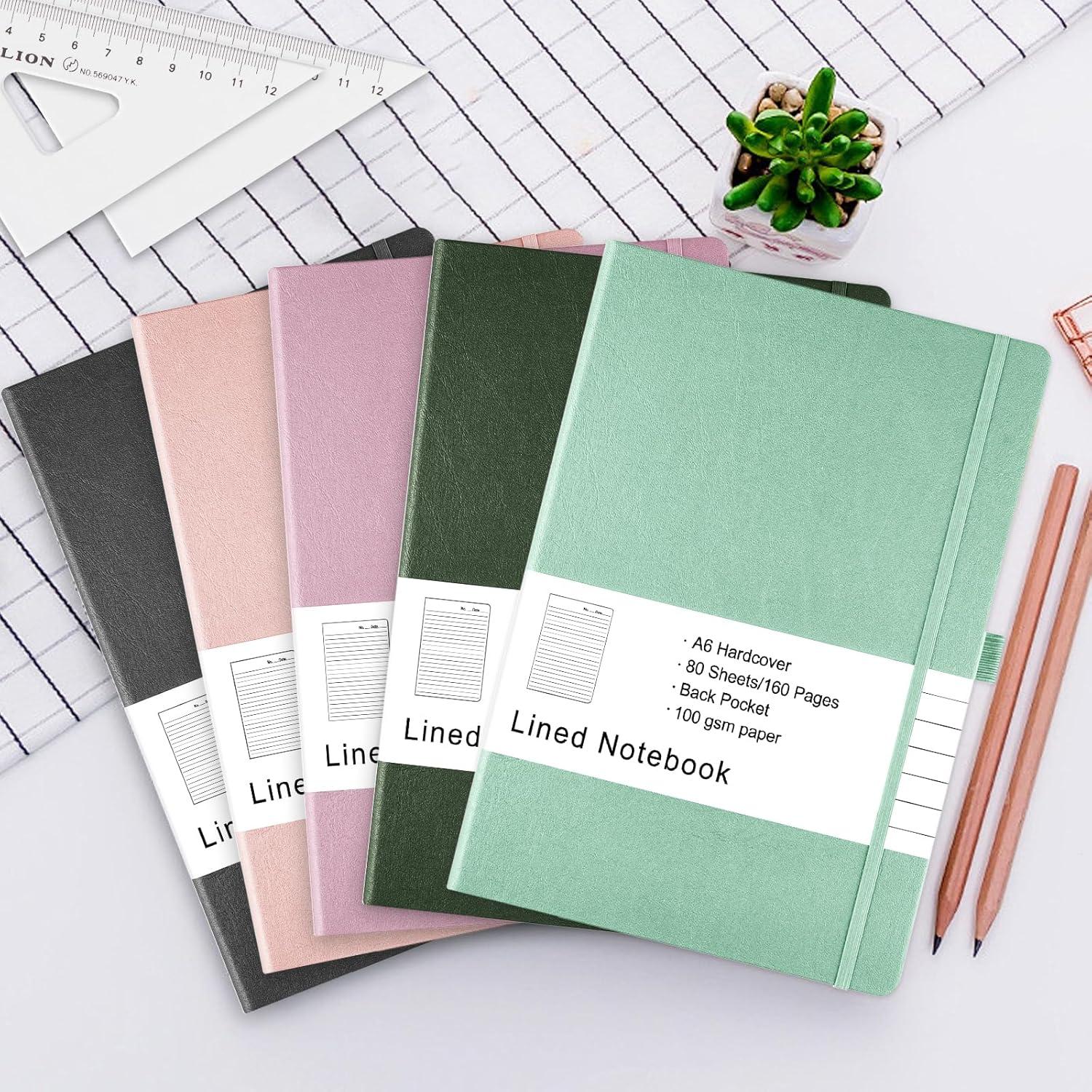 Paquete de 2 Cuadernos A6 HAO&Q Rayados Tapa Dura Lavanda