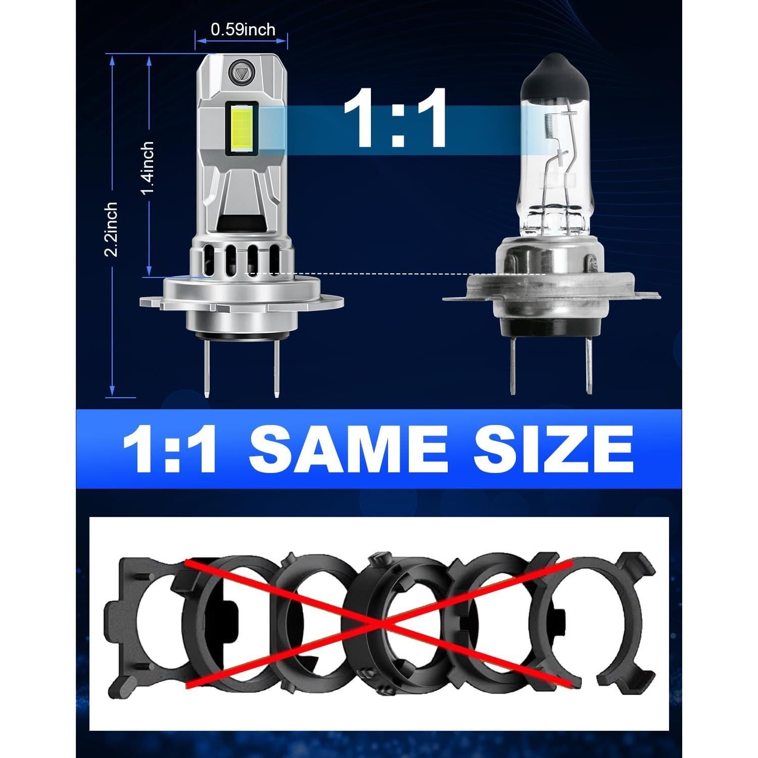 Bombillas H7 NOVCAPAR 30,000 Lúmenes 6500K IP68 Paquete de 2