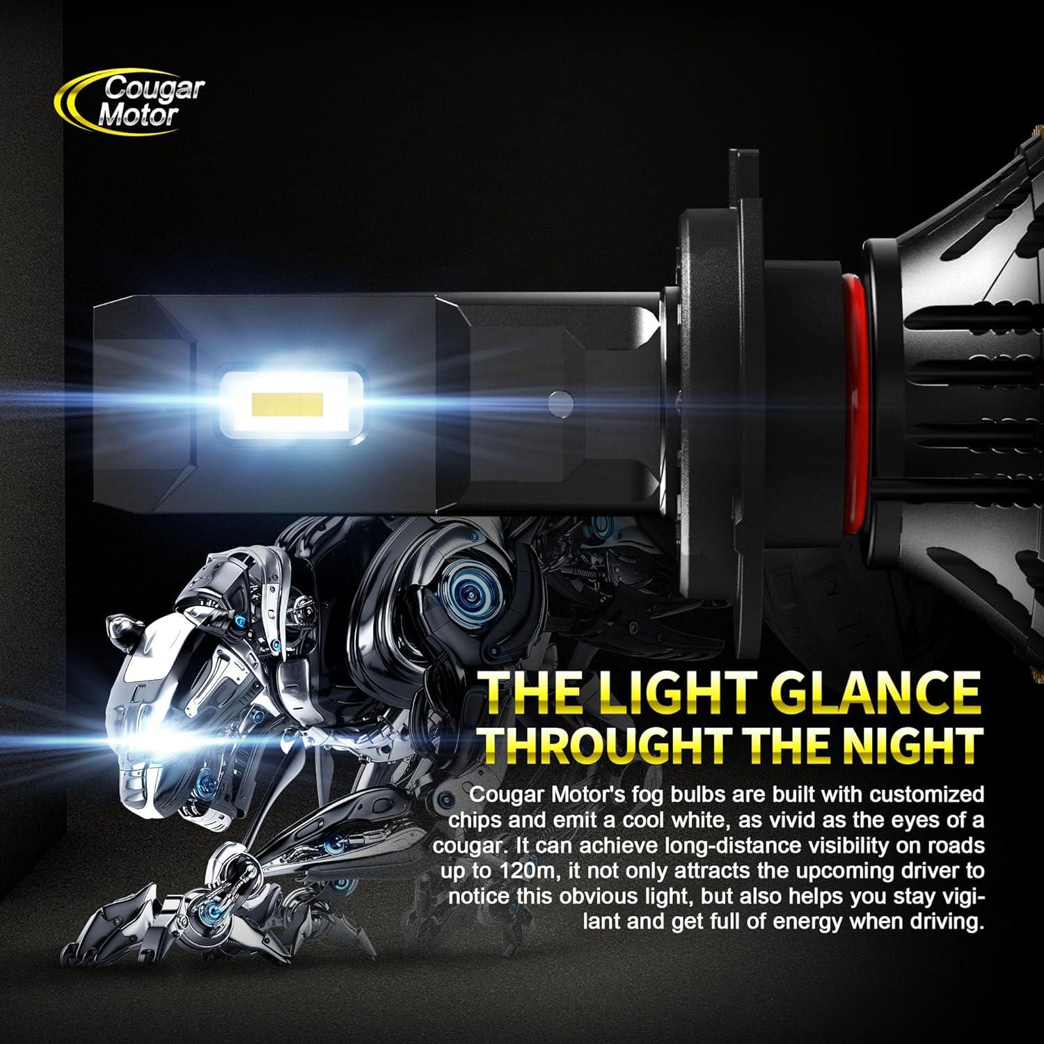 Bombillas de Niebla Cougar Motor H7 6500K con Ventilador - 2 Pcs