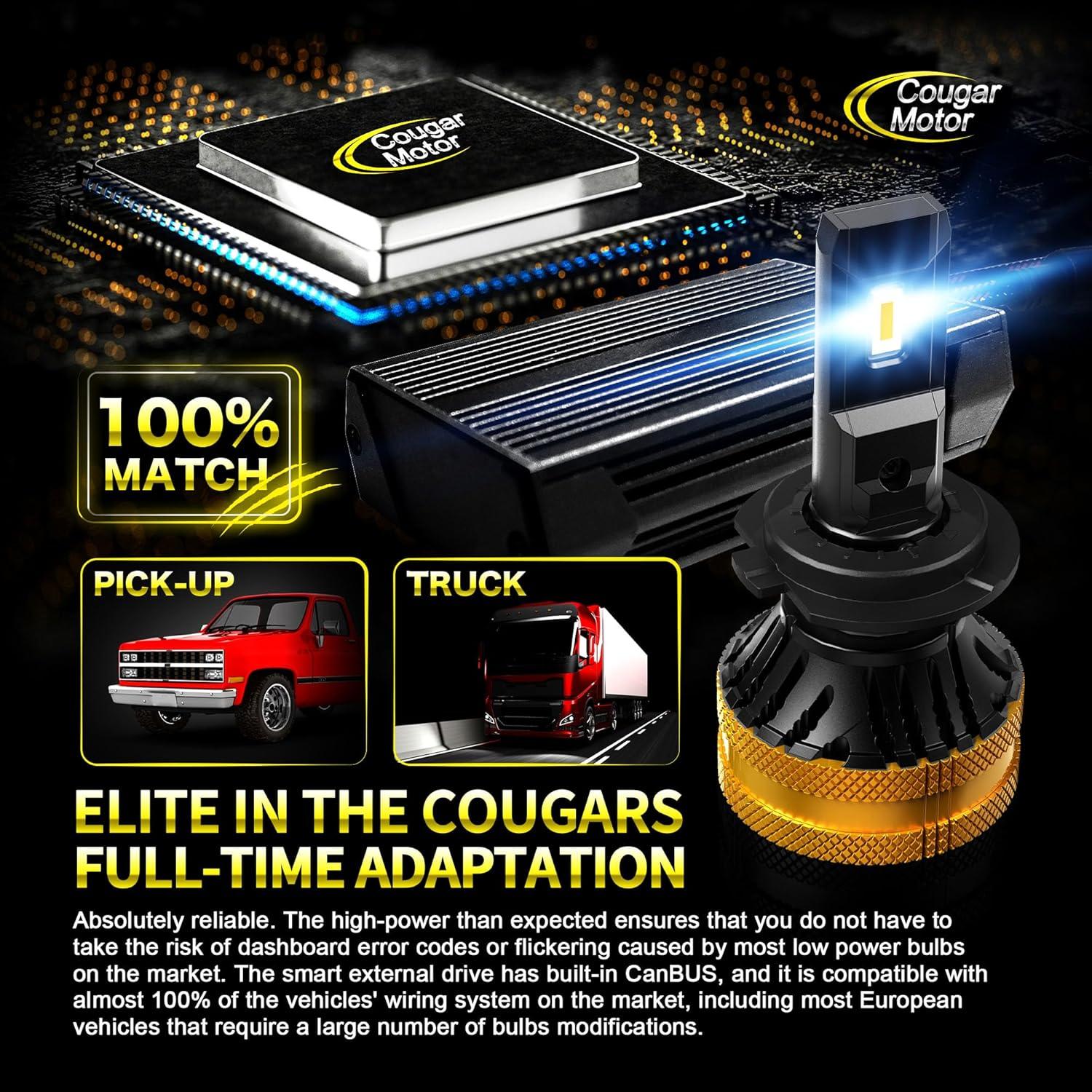 Bombillas de Niebla Cougar Motor H7 6500K con Ventilador - 2 Pcs