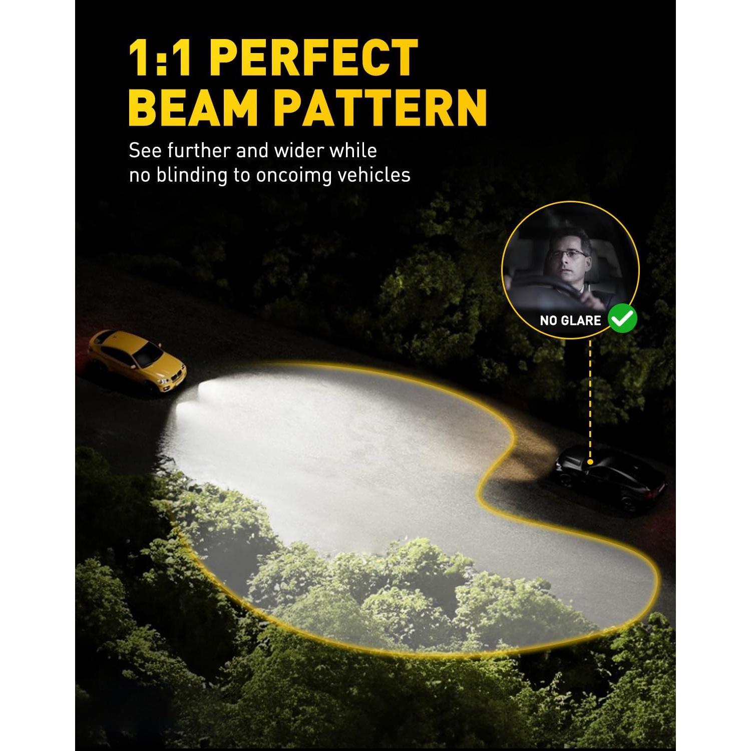 Bombillas LED H7 AUXITO 900% Brillo Ultra 6500K Paquete de 2