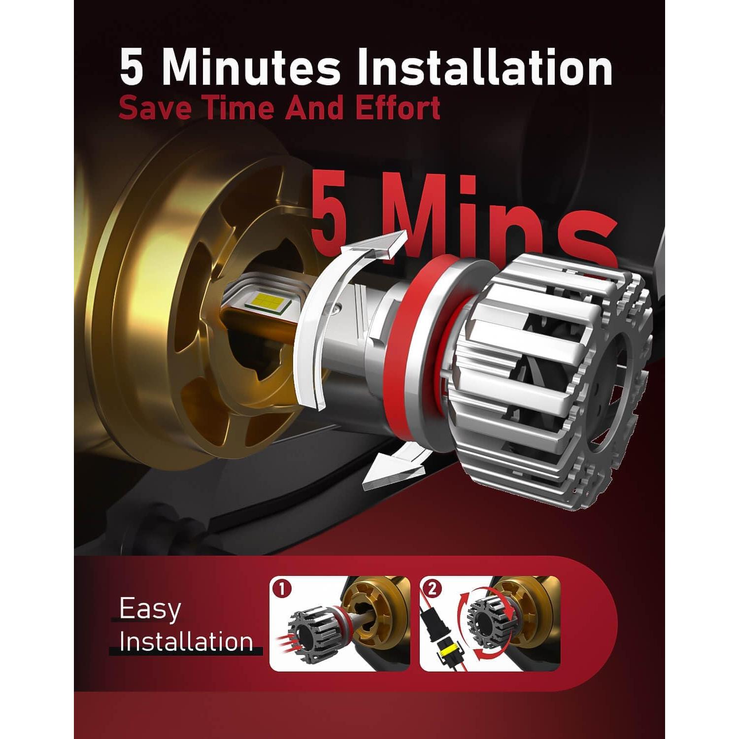 Bombillas LED LUXSTER HolyKnight 9005 30000lm 55W Paquete de 2