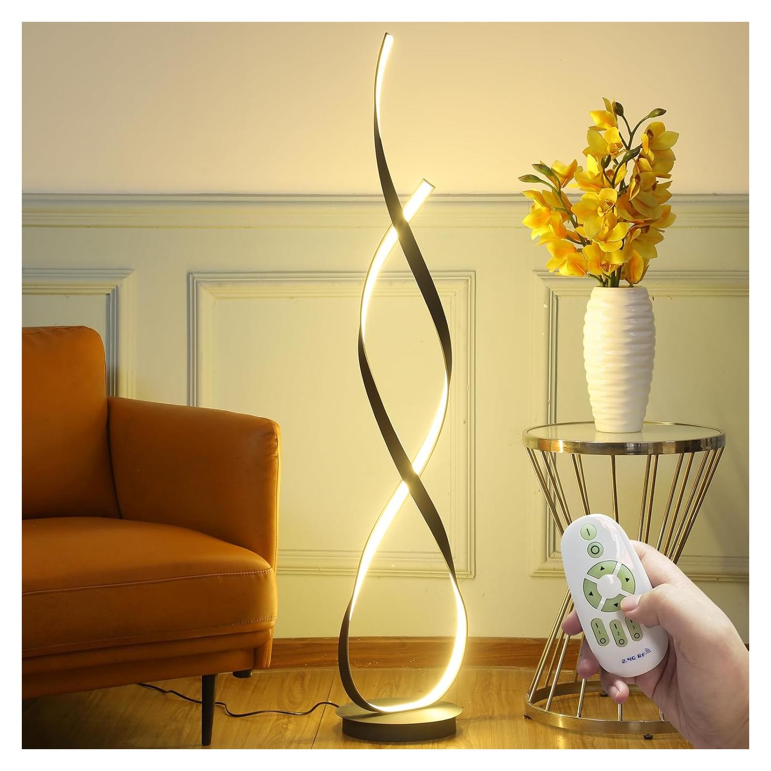 Lámpara de Pie LED 40W 4000LM ALW Negra 138cm Control Remoto