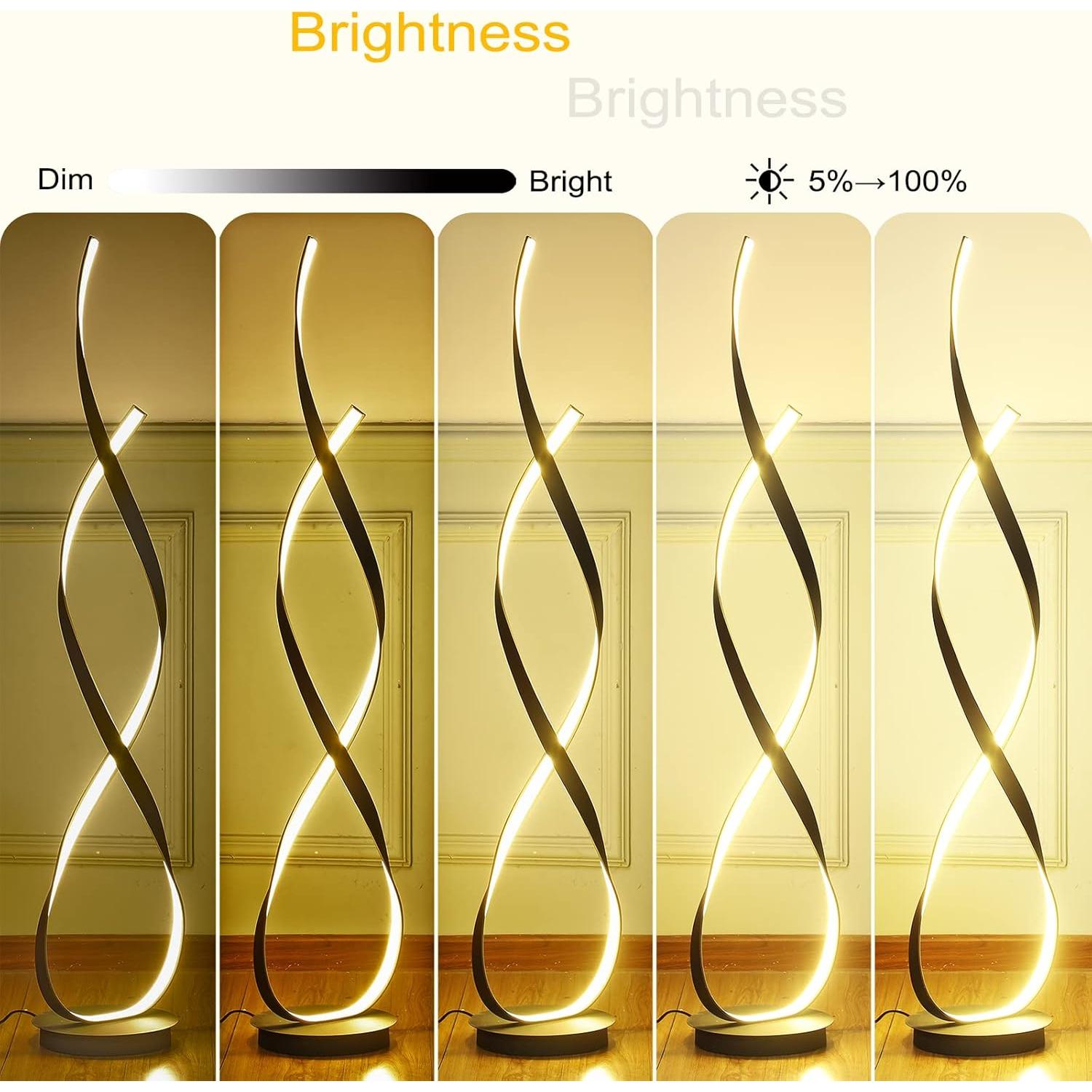 Lámpara de Pie LED 40W 4000LM ALW Negra 138cm Control Remoto