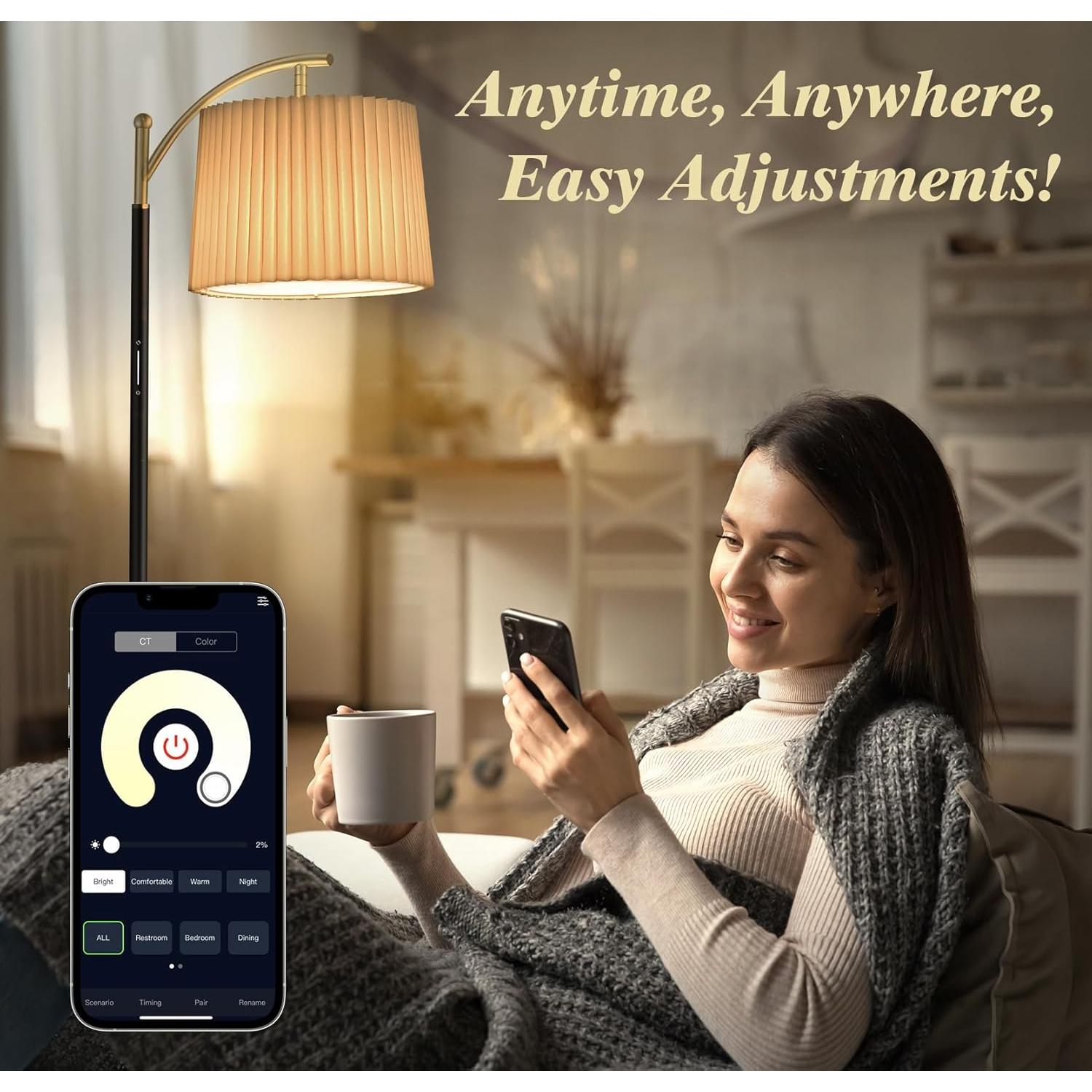 Lámpara de Pie LED Etto Regulable con Control Remoto y Táctil