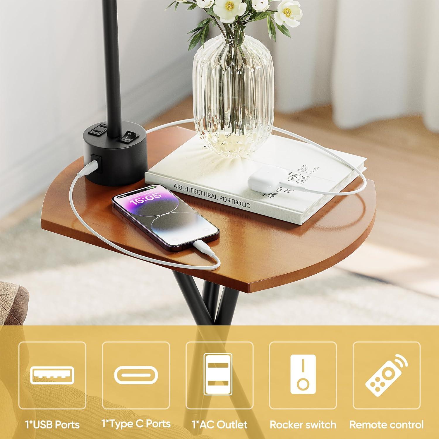 Lámpara de Pie ROTTOGOON con Mesa y Control Remoto, 4 Colores