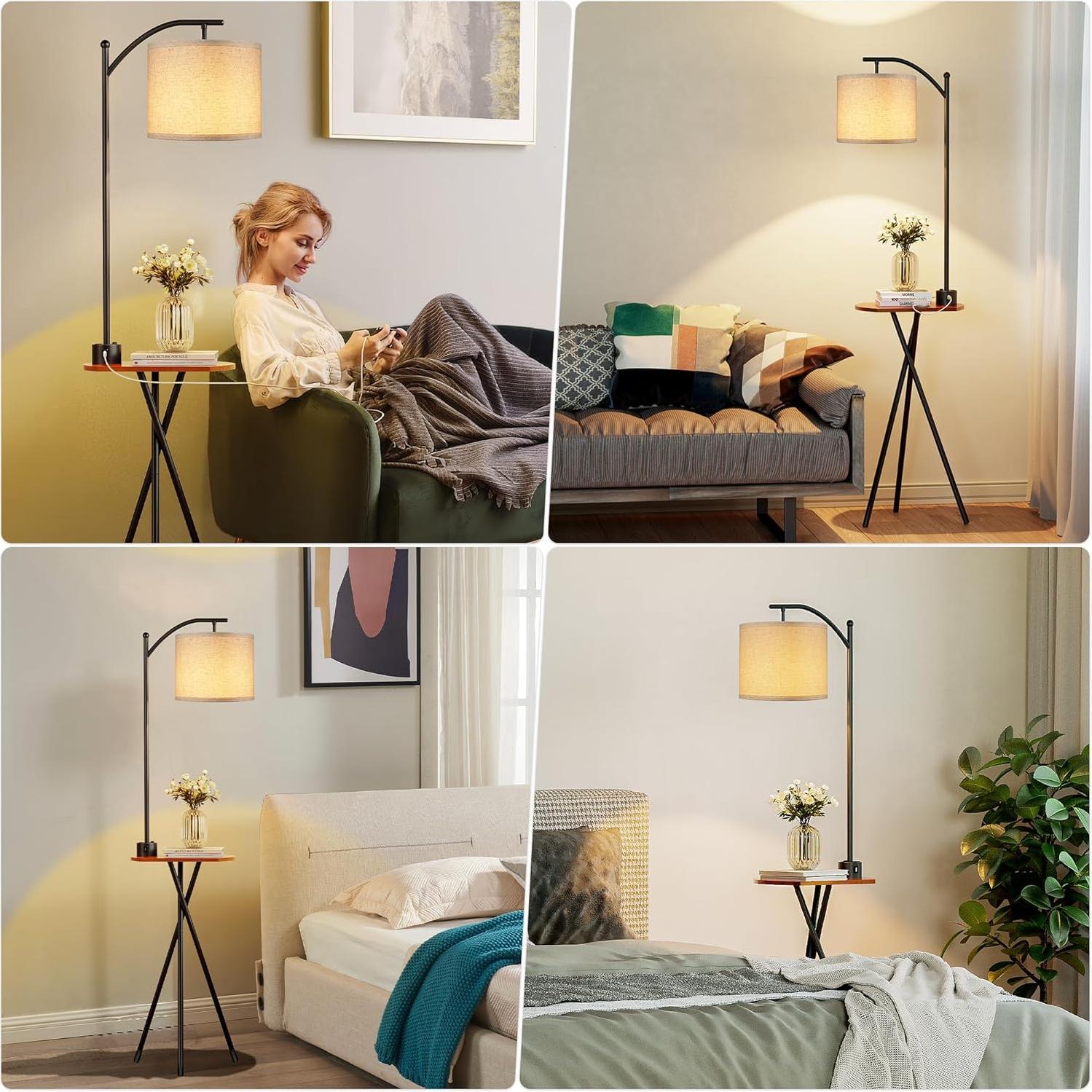 Lámpara de Pie ROTTOGOON con Mesa y Control Remoto, 4 Colores