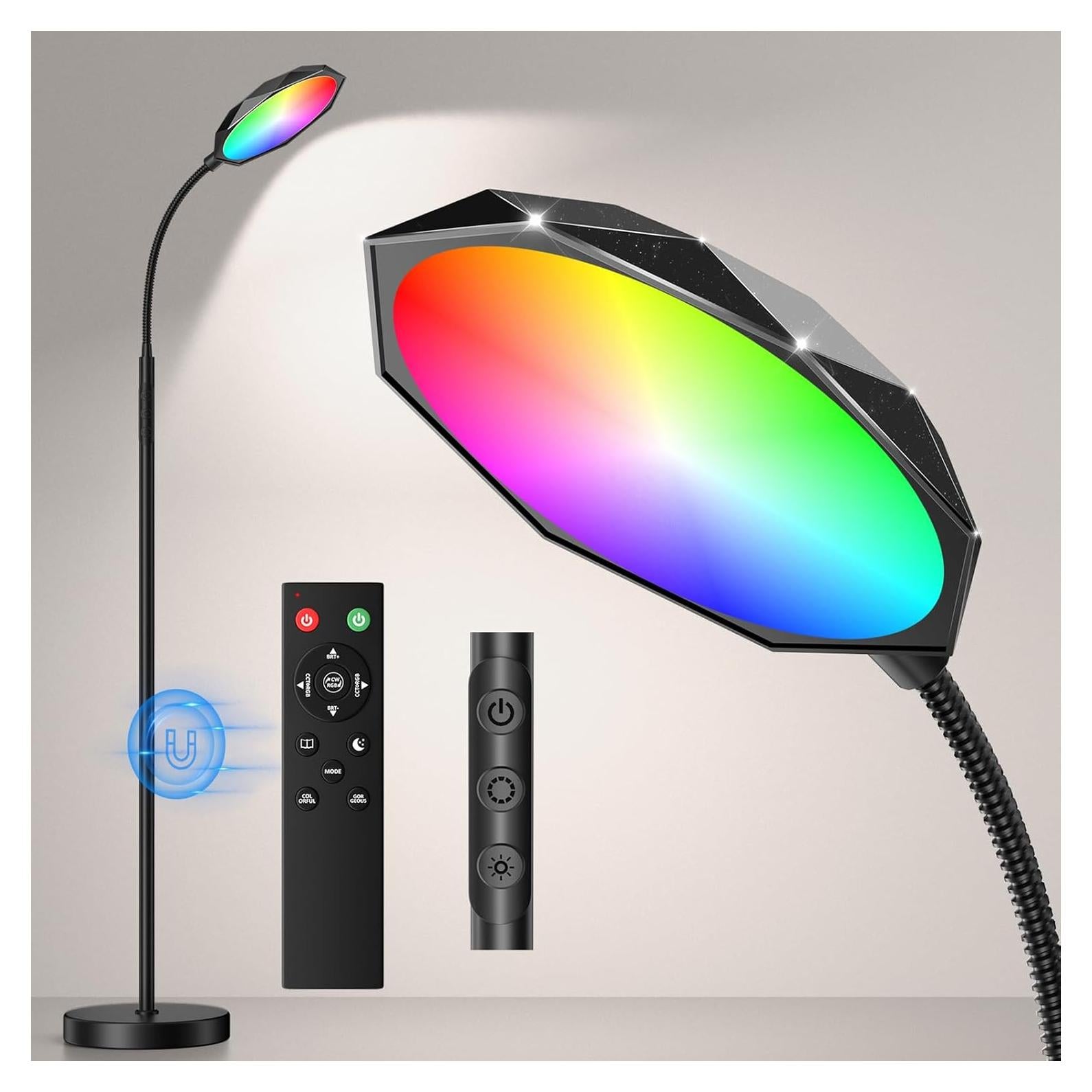 Lámpara de Pie LED RGB PACOVY 18W Ajustable Control Remoto