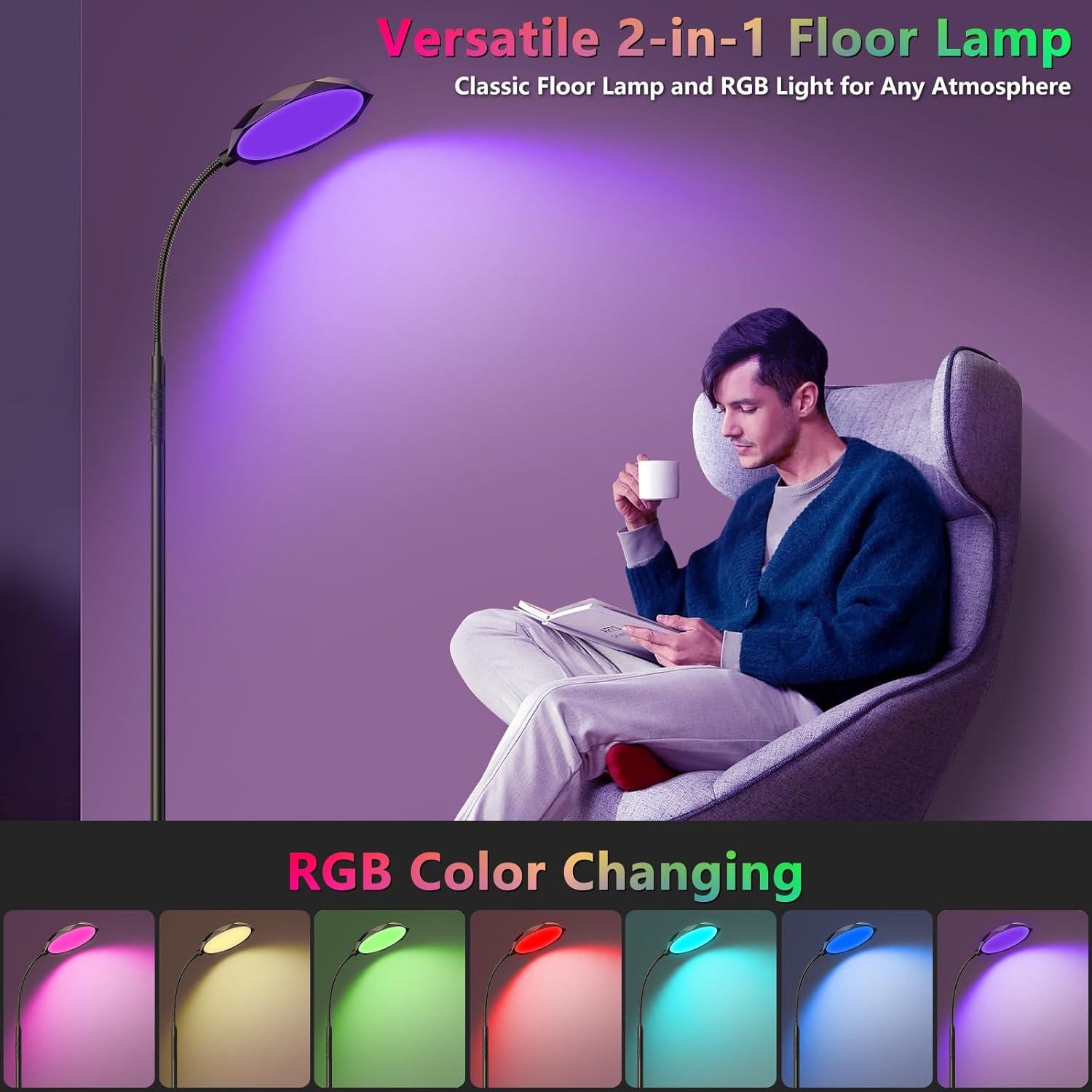 Lámpara de Pie LED RGB PACOVY 18W Ajustable Control Remoto