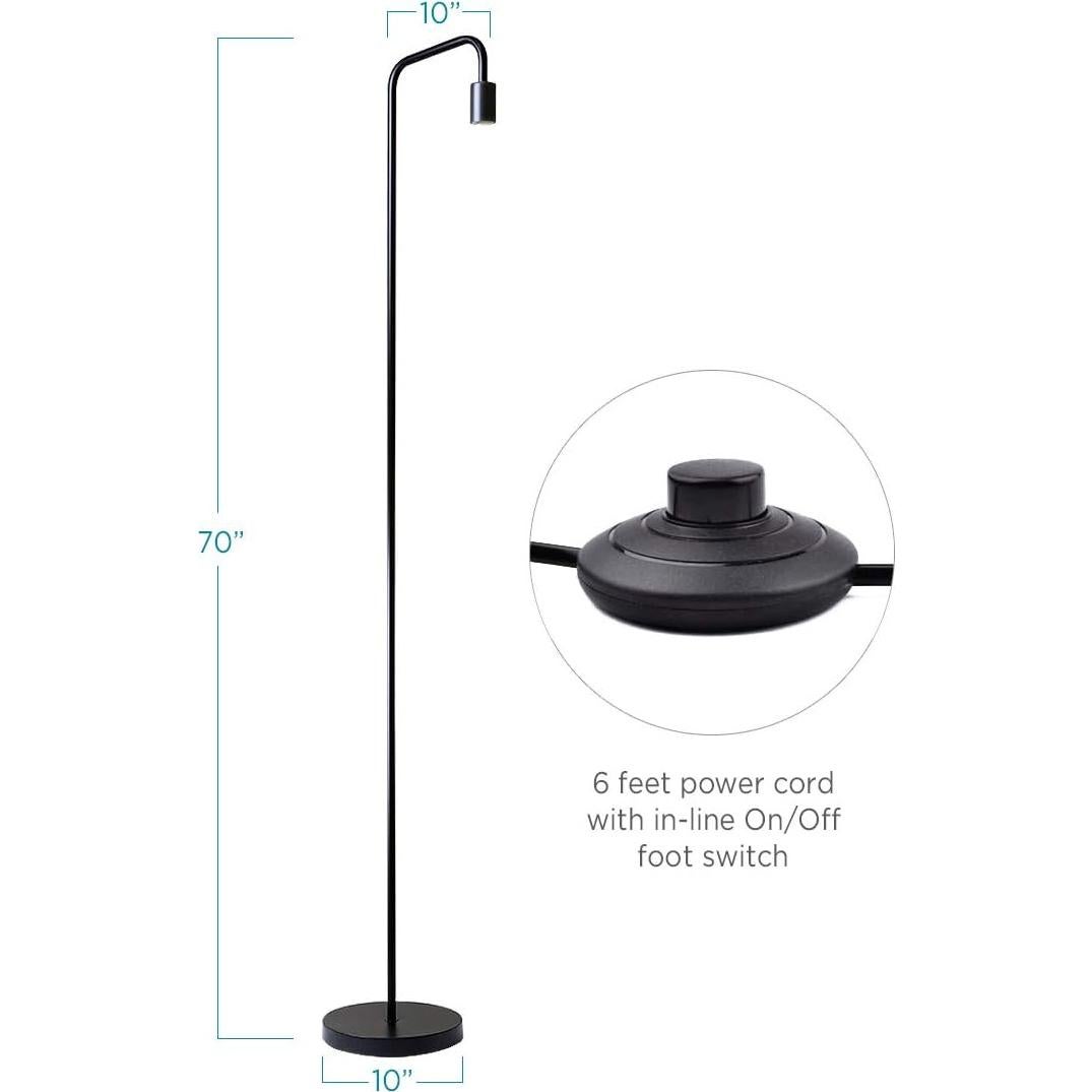 Lámpara de Pie Industrial O'Bright Negra E26 100% Metal