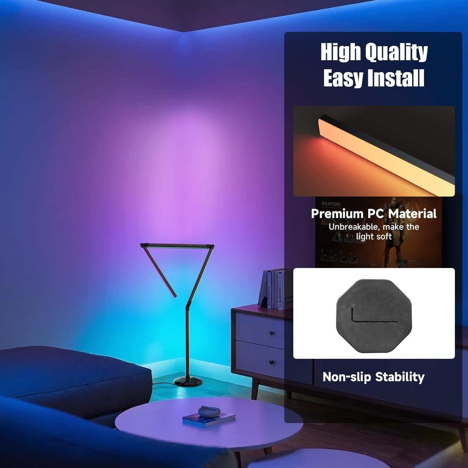 Lámpara de Pie Inteligente Electight 2200 Lúmenes Plegable