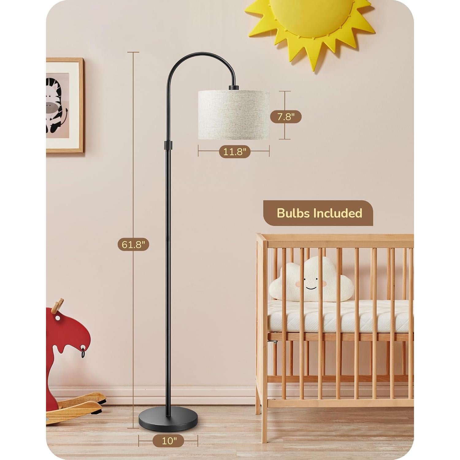 Lámpara de Pie Regulable EDISHINE Negra con Control Remoto 3000K-6500K