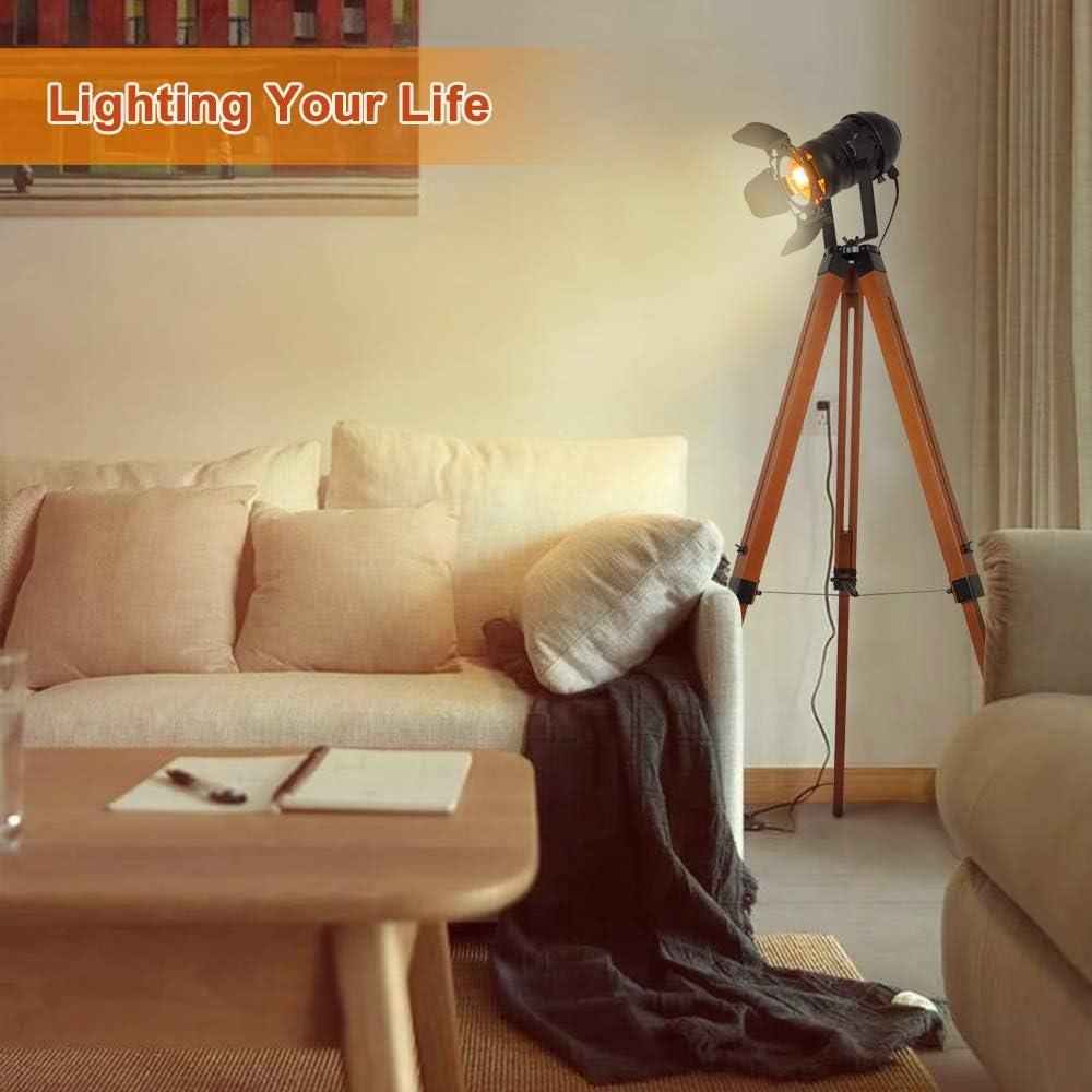 Lámpara de Pie Trípode LUSTORM Vintage Steampunk Ajustable 139.7 cm