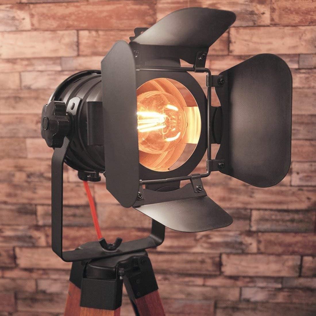 Lámpara de Pie Trípode LUSTORM Vintage Steampunk Ajustable 139.7 cm