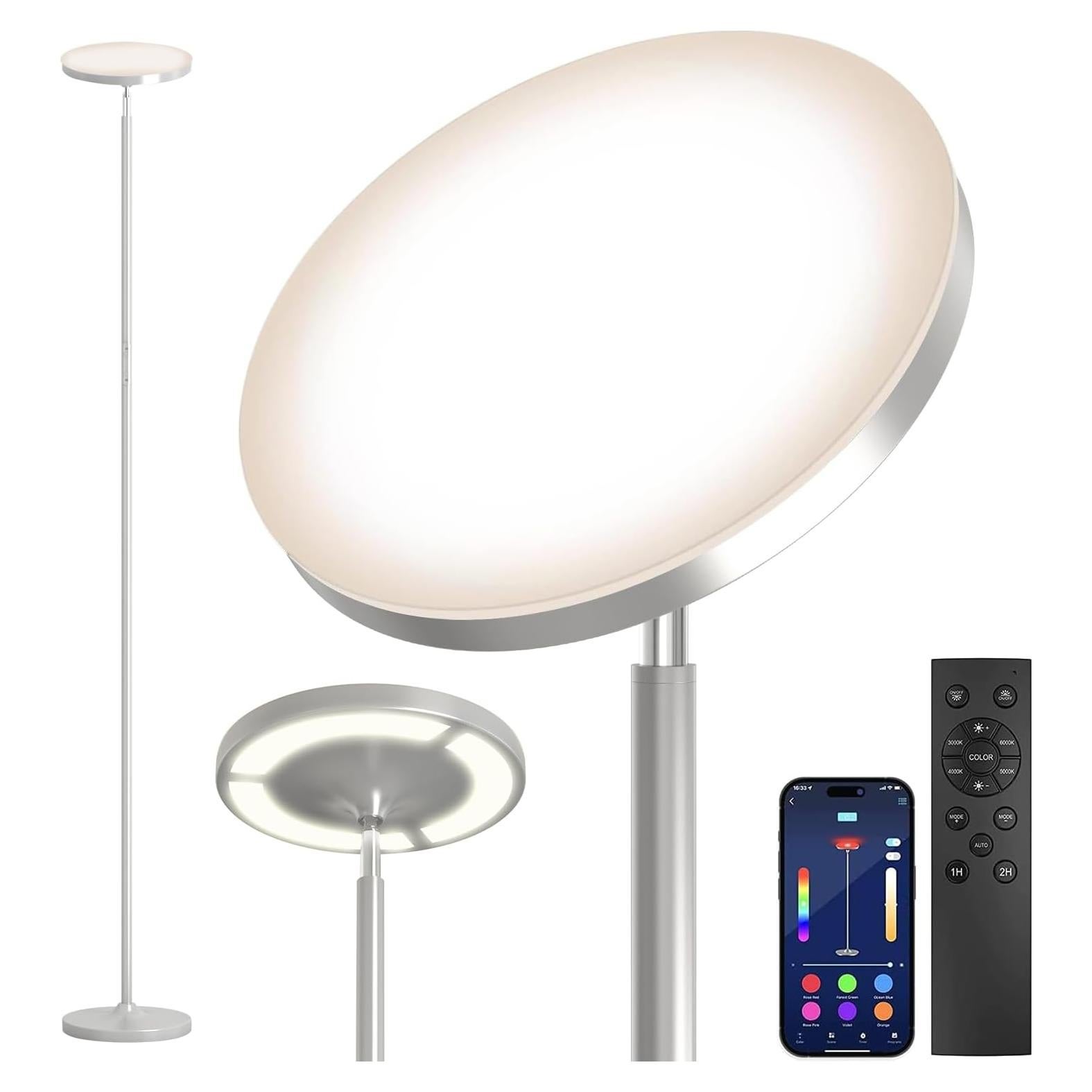 Lámpara de Pie LED RGB Keepsmile 36W Control Remoto 175cm